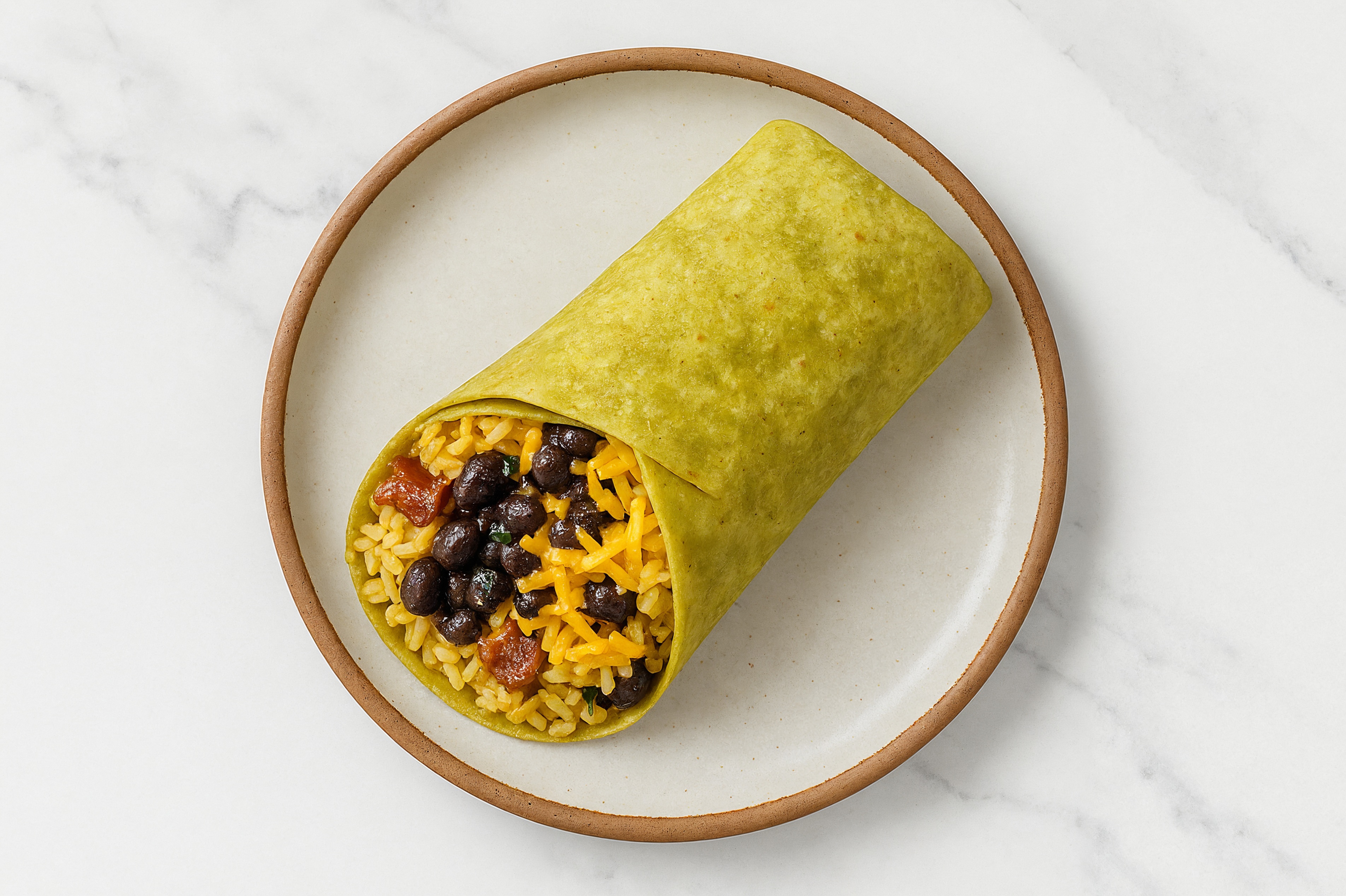  Cheesy Bean + Applewood Smoked Pork Bacon Burrito