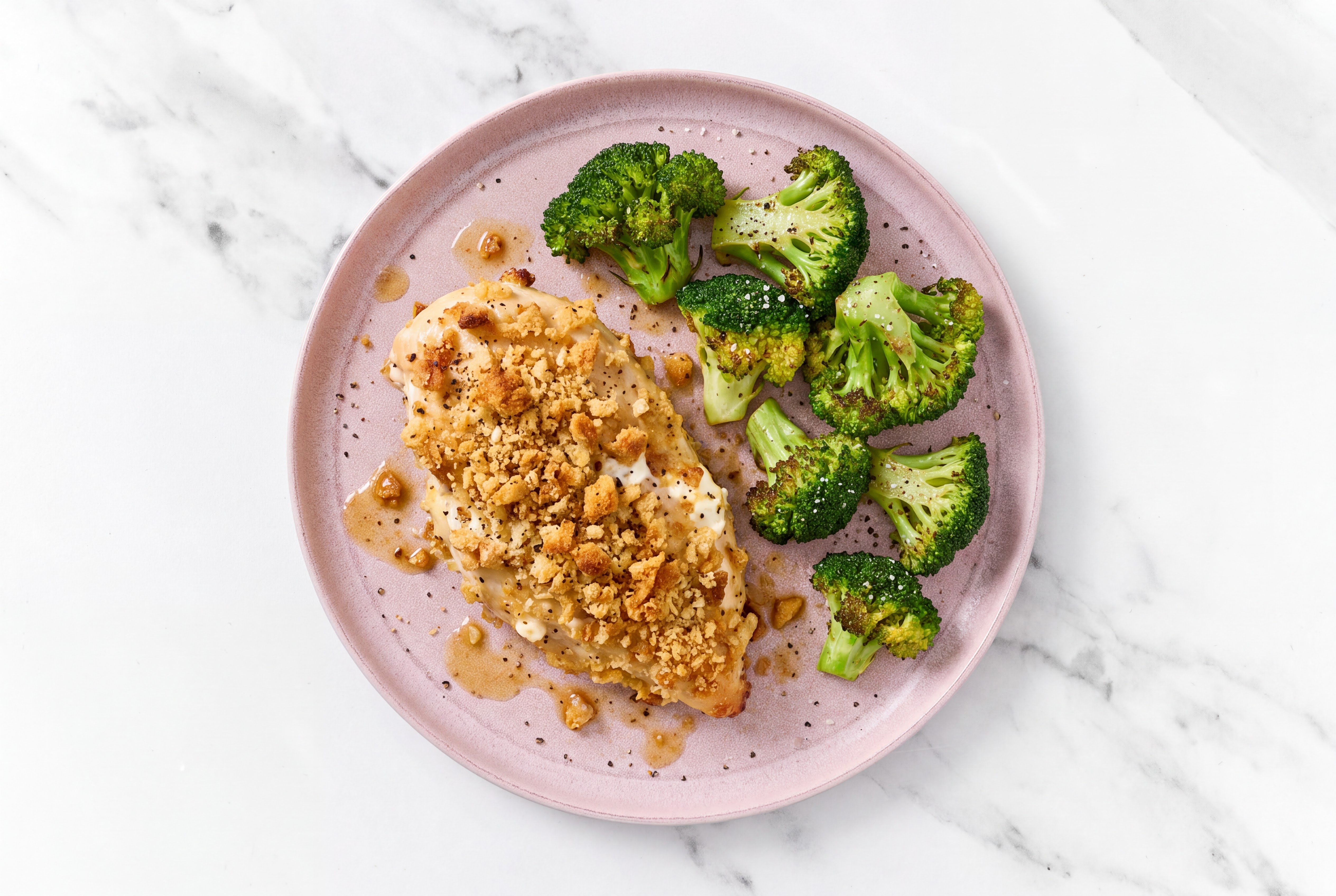 Crispy Baked Chicken + Broccoli