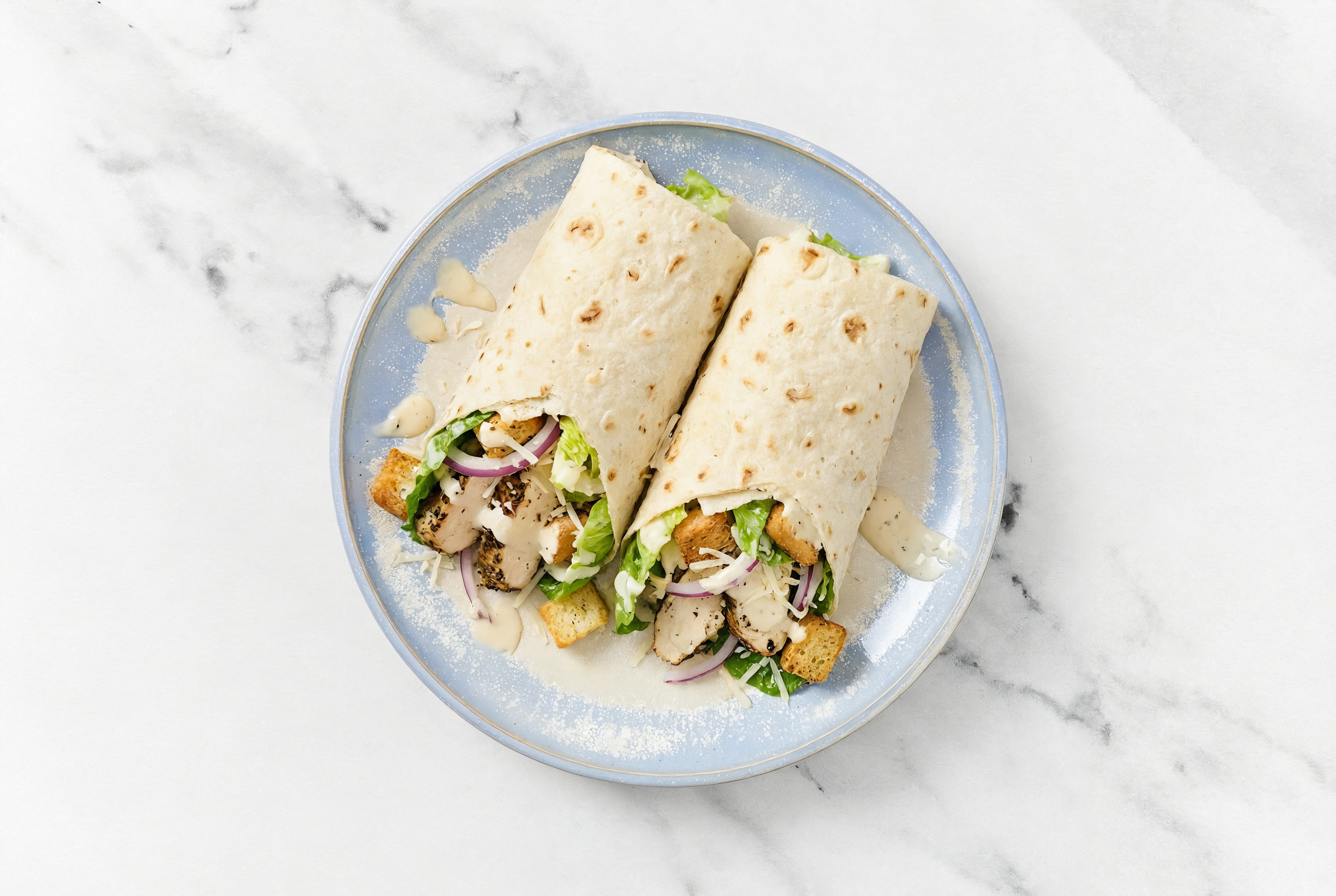 Zesty Mediterranean Grilled Chicken Breast Little Gem Lavash Wrap