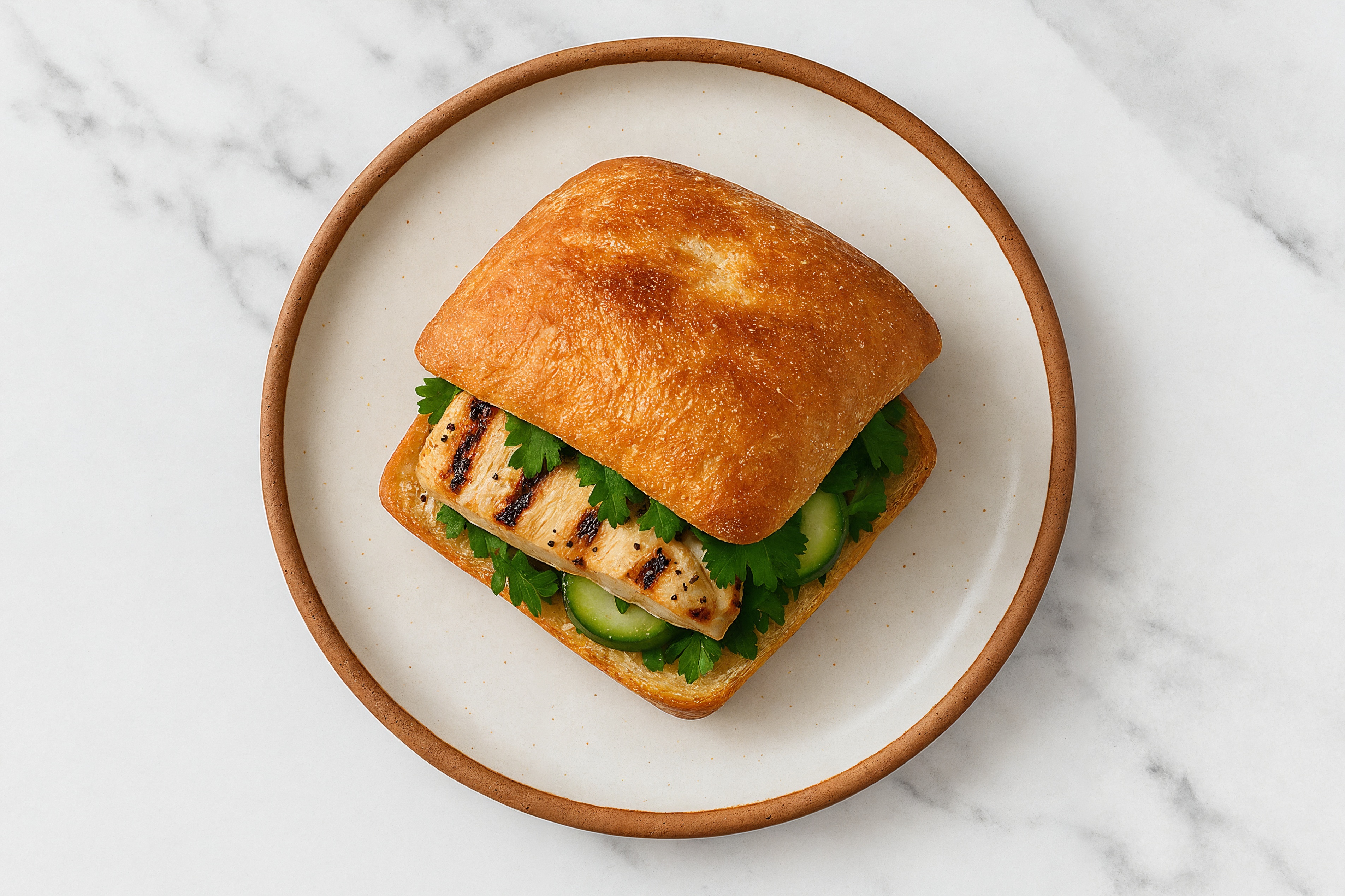 Seasoned Grilled Chicken Breast Ciabatta Bánh Mì