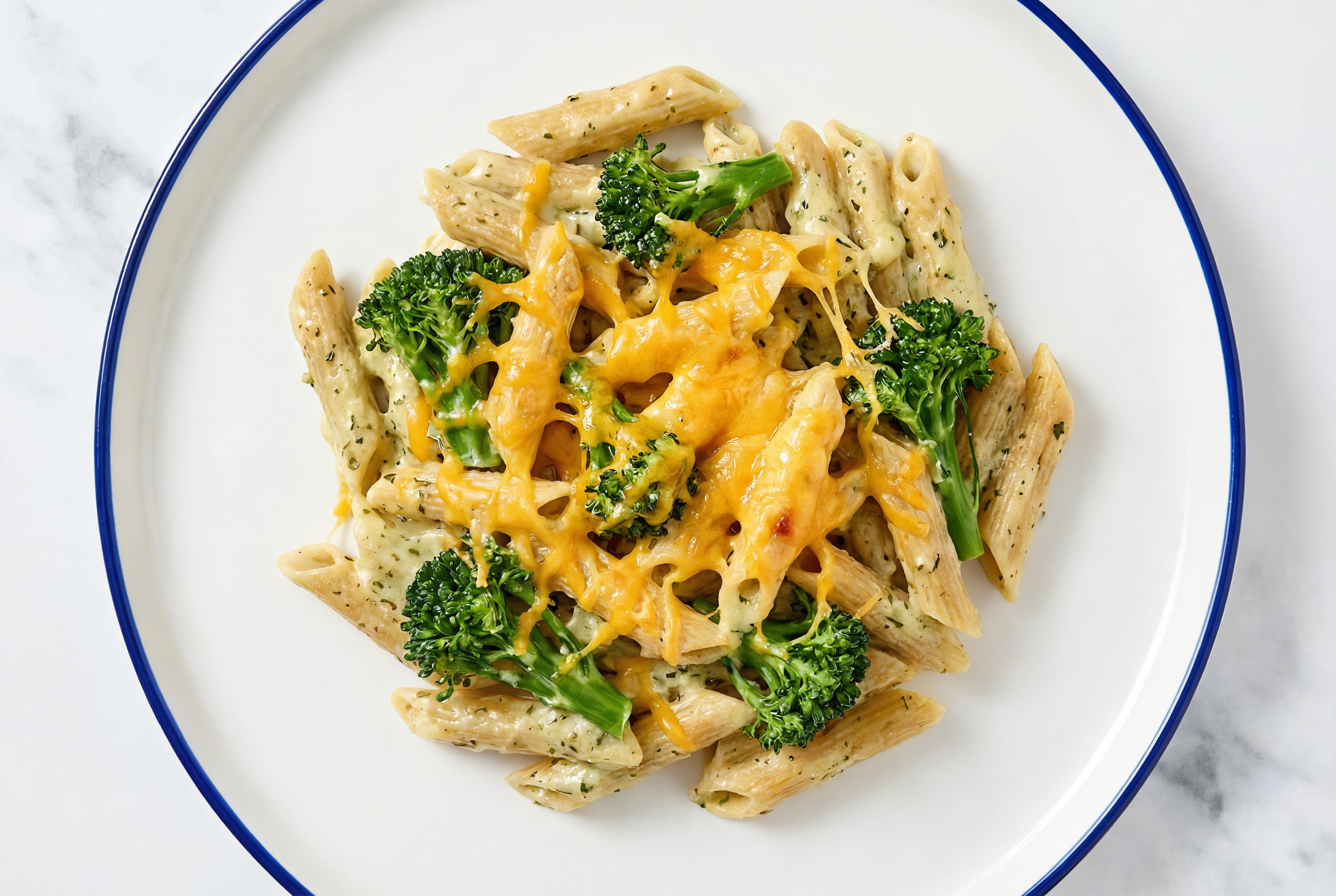 Broccoli Cheddar Baked Mac 'n Cheese with Sourdough Penne Rigate