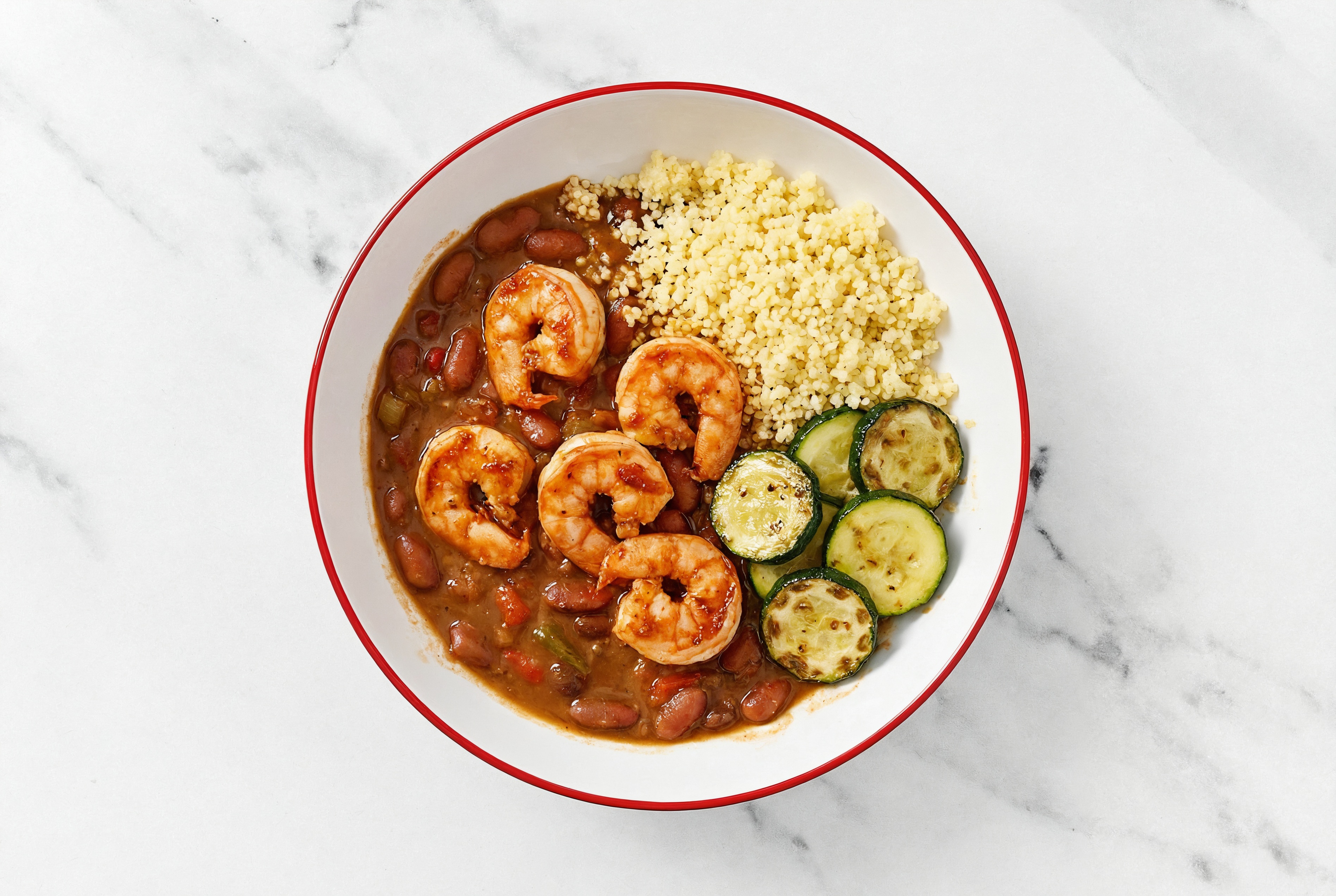 Spiced Jumbo Shrimp + Bean Grain Bowl
