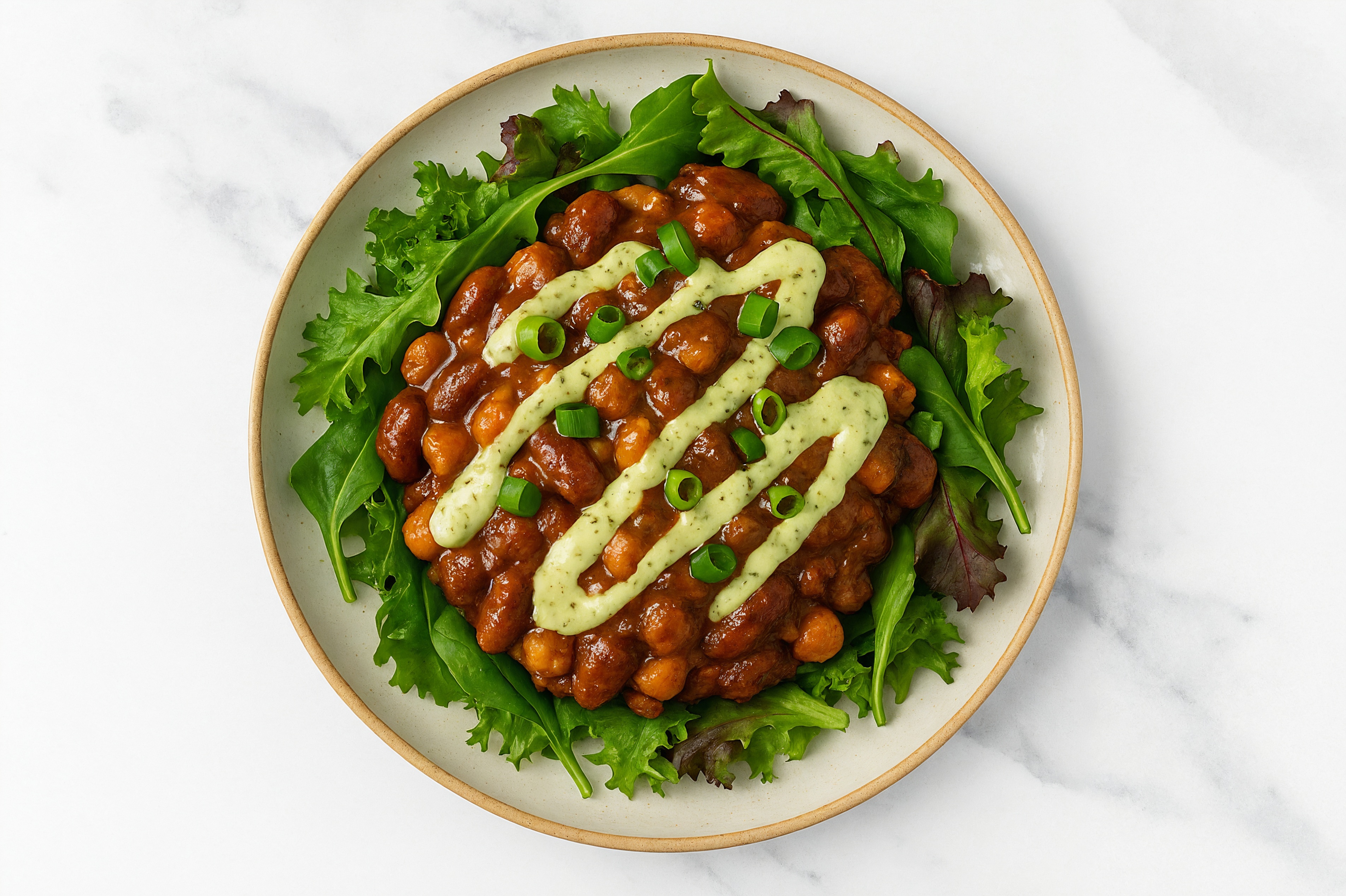 Spicy Creole Bean Bowl with Jalapeño Sauce