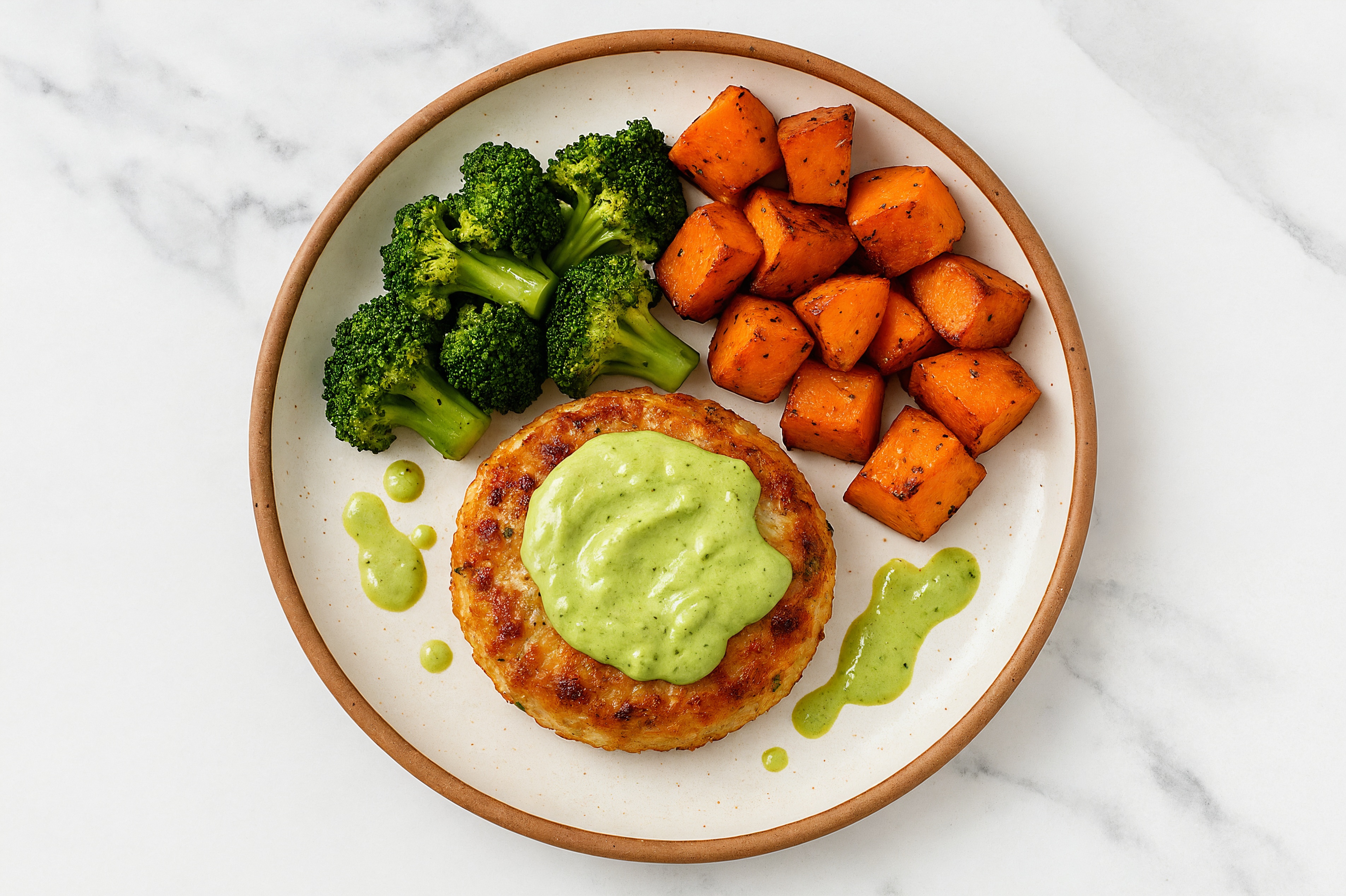 Creamy Herb Snow Crab Cakes + Broccoli