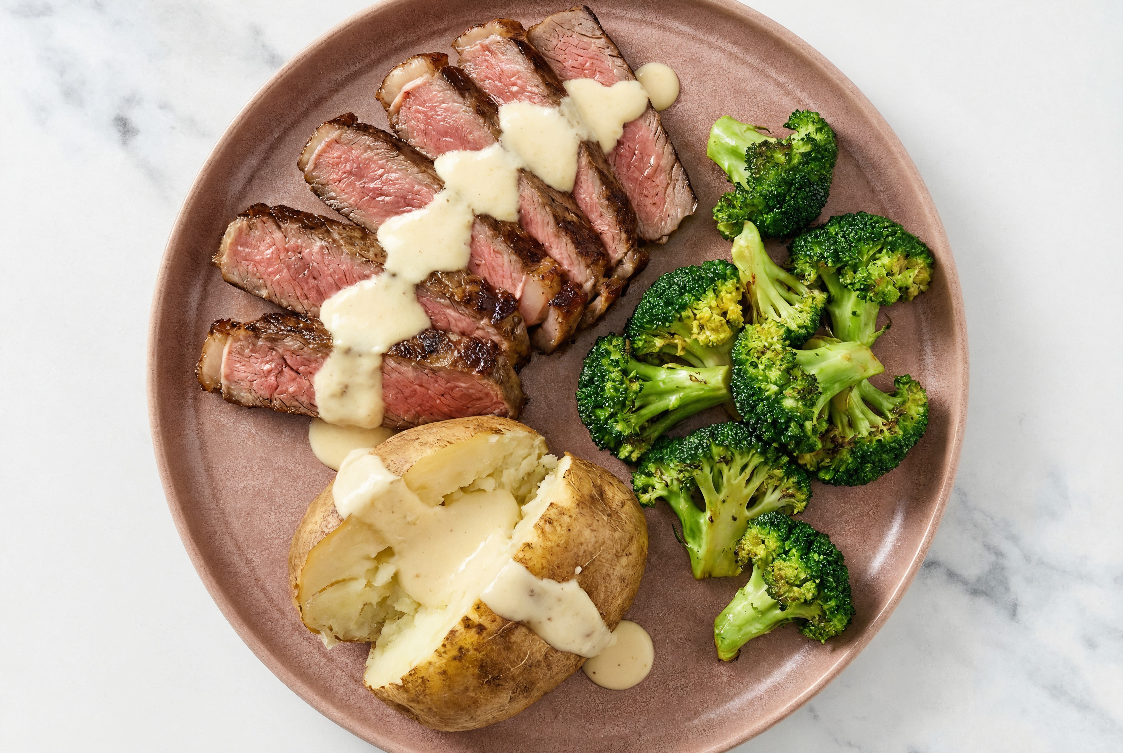Wagyu Ribeye with Organic Broccoli + Creamy Horseradish
