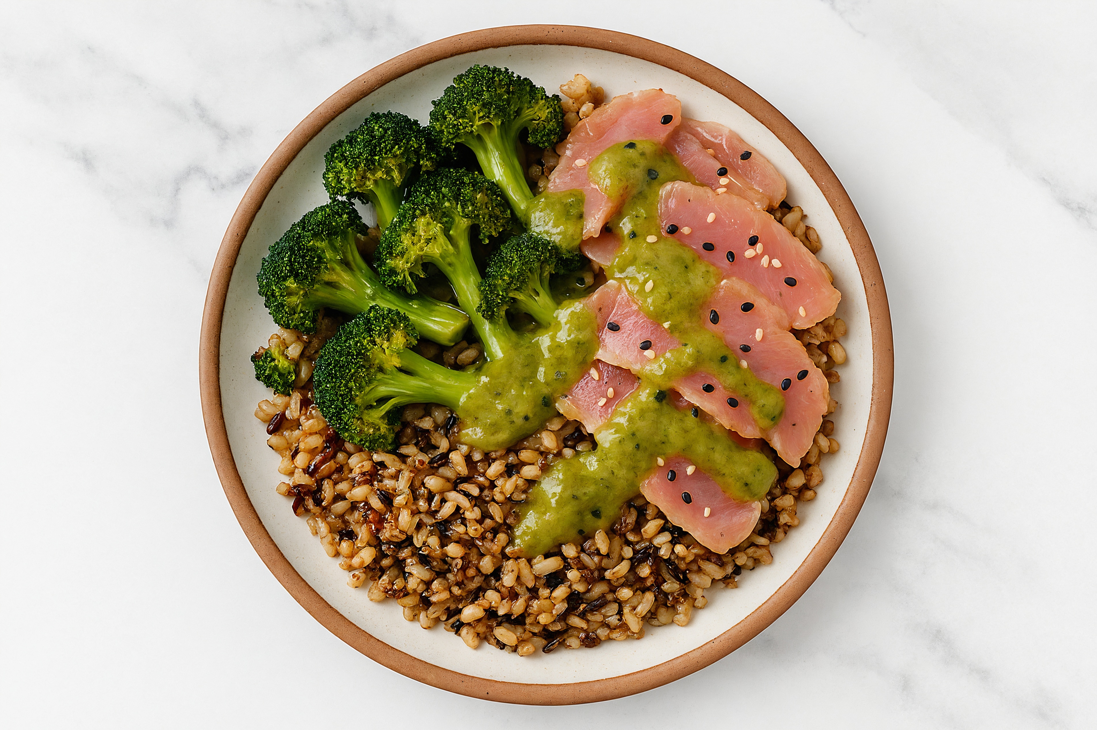 Tuna Seven Grain Bowl with Green Chile & Broccoli