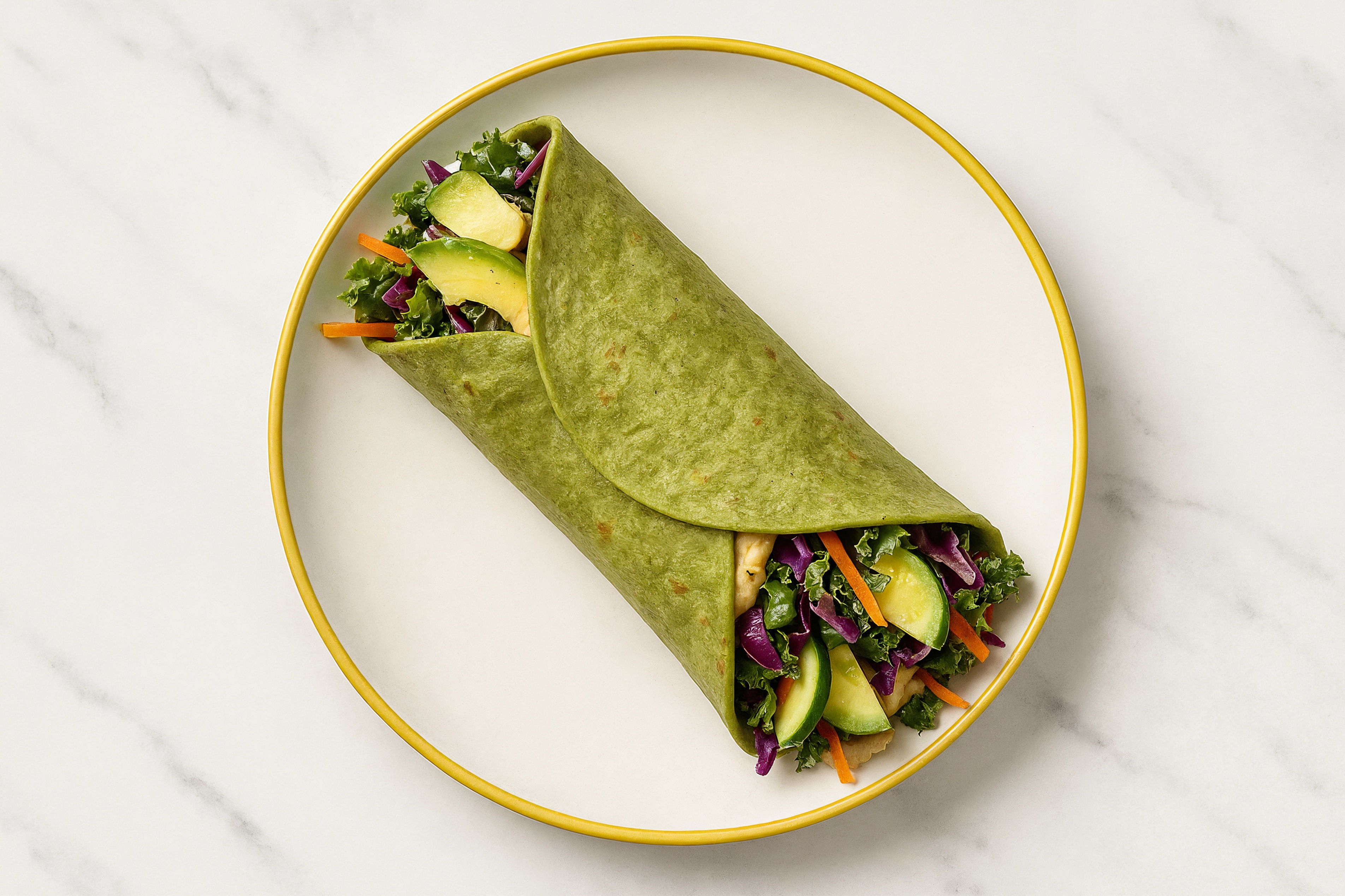 California Veggie Lemon Garlic Hummus Wrap