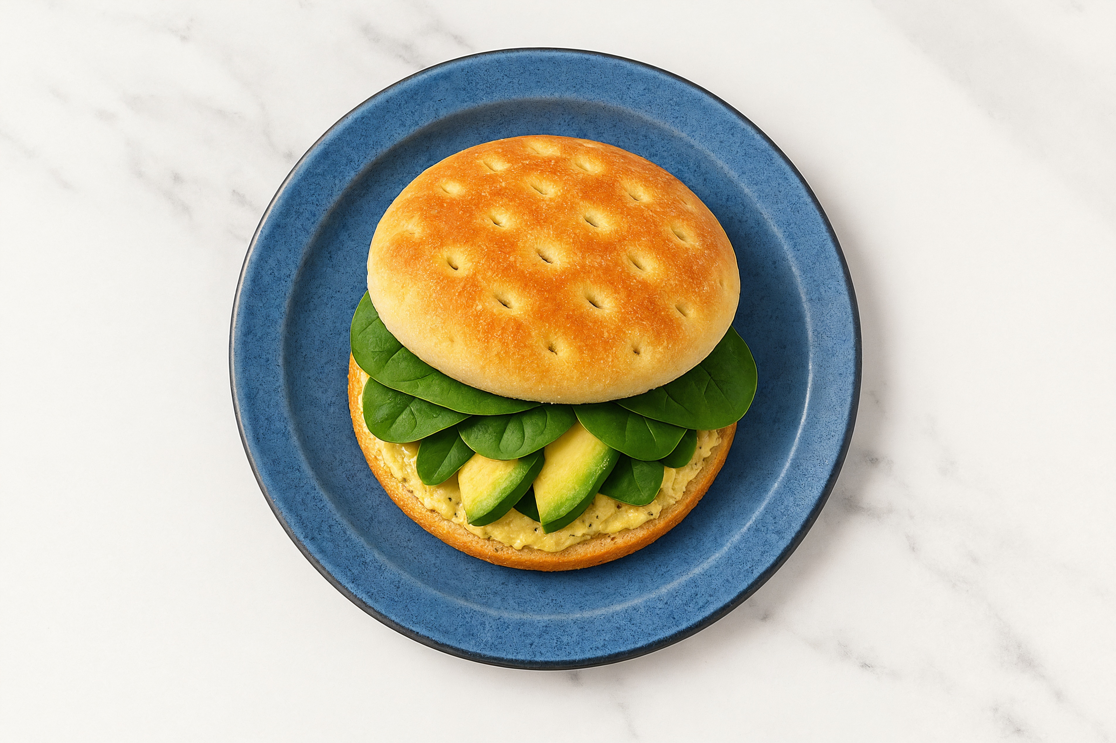 Herby Lemon Dill Hummus + Avocado Sandwich with Baby Spinach