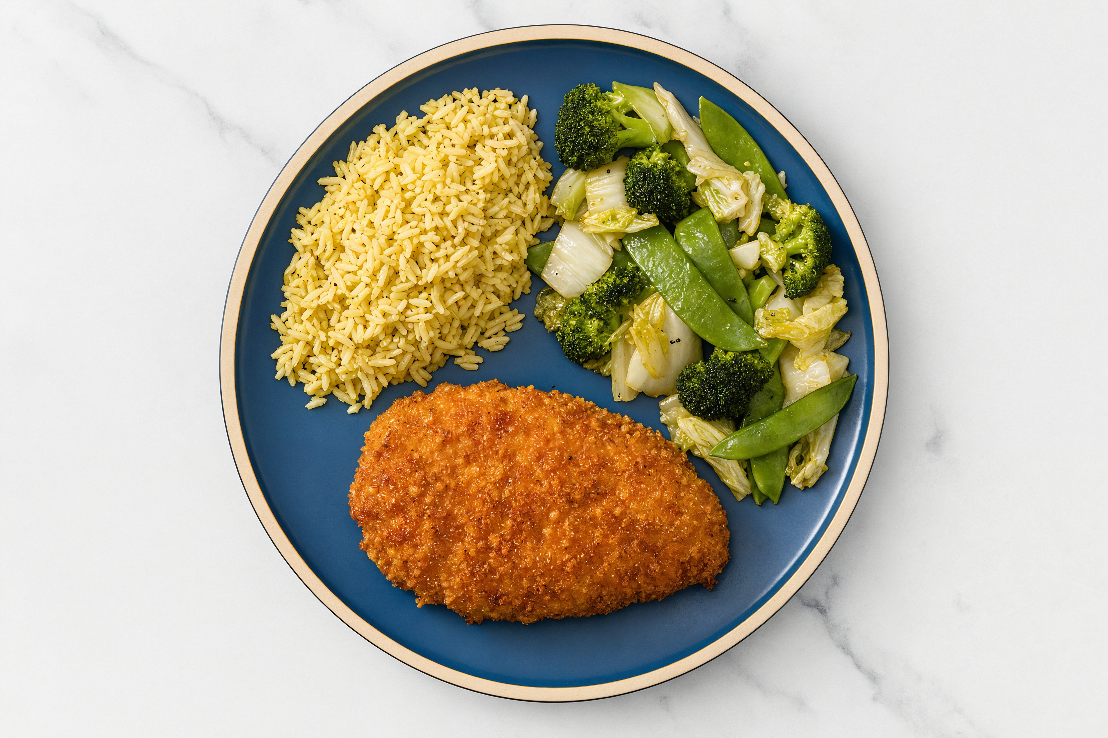 Hot Honey Breaded Chicken Cutlet with Bok Choy & Jasmine Rice