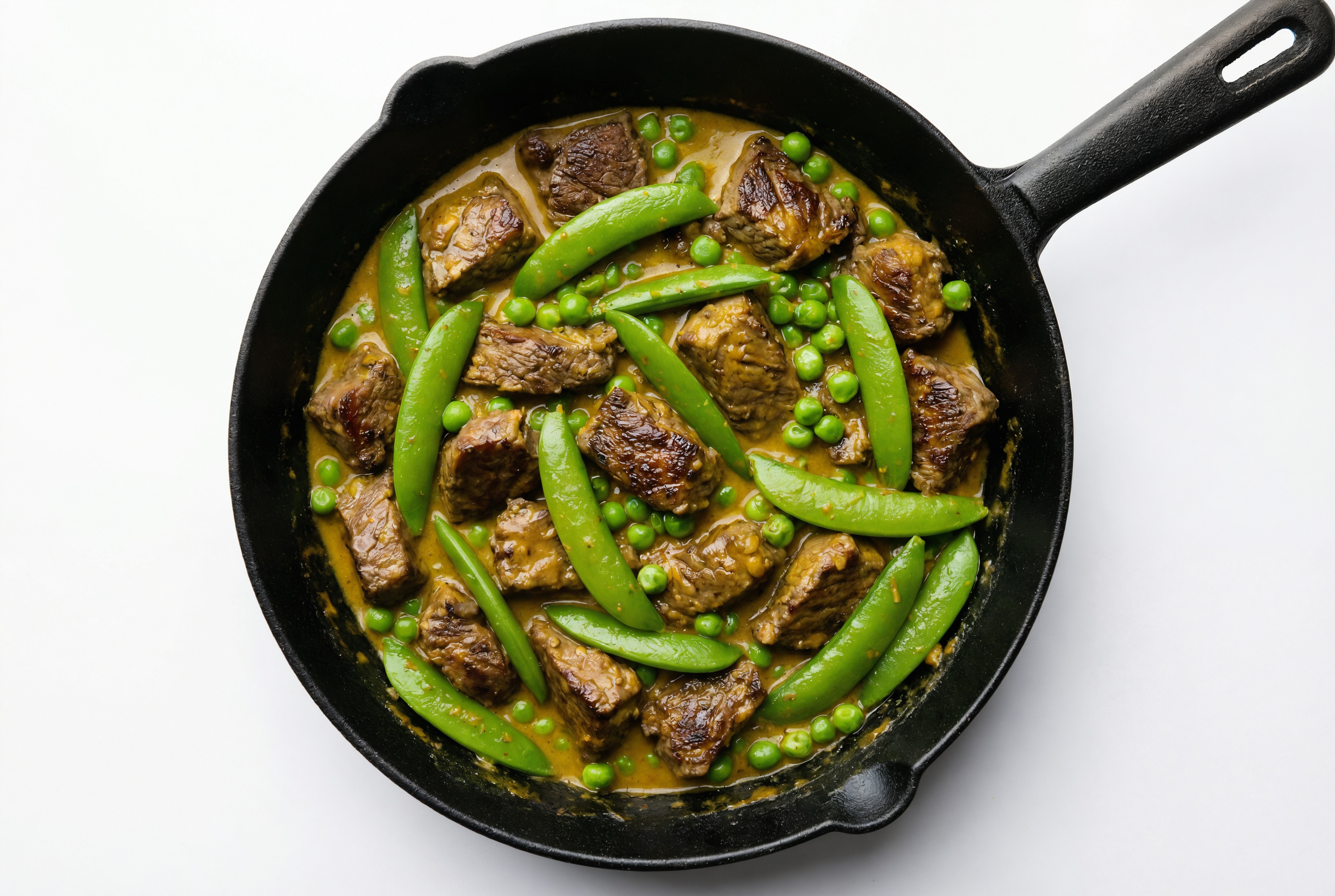 Coconut Curry Sirloin Tip Stir-Fry with Snap Peas