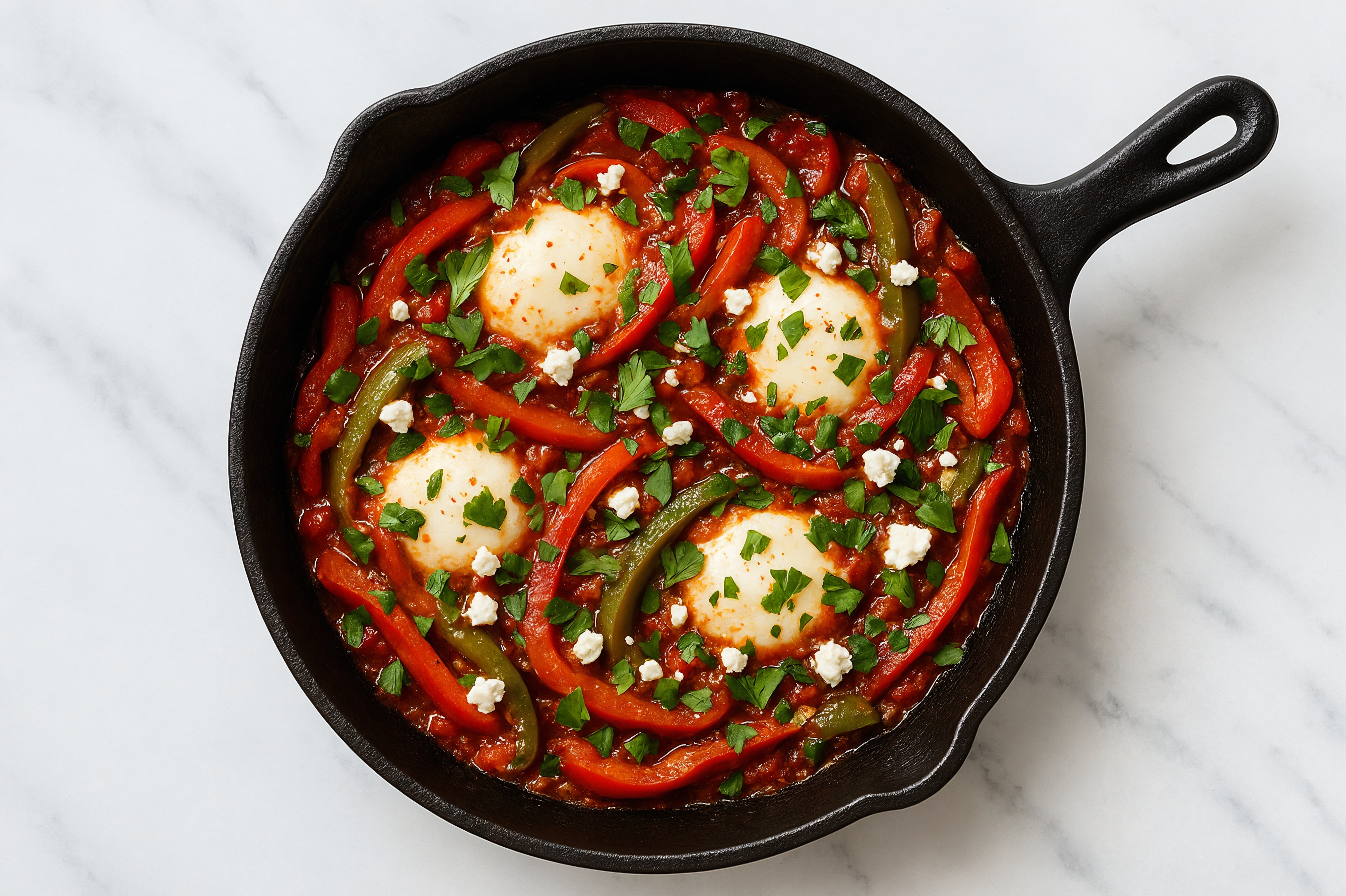 Classic Stovetop Shakshouka with Liquid Egg Whites