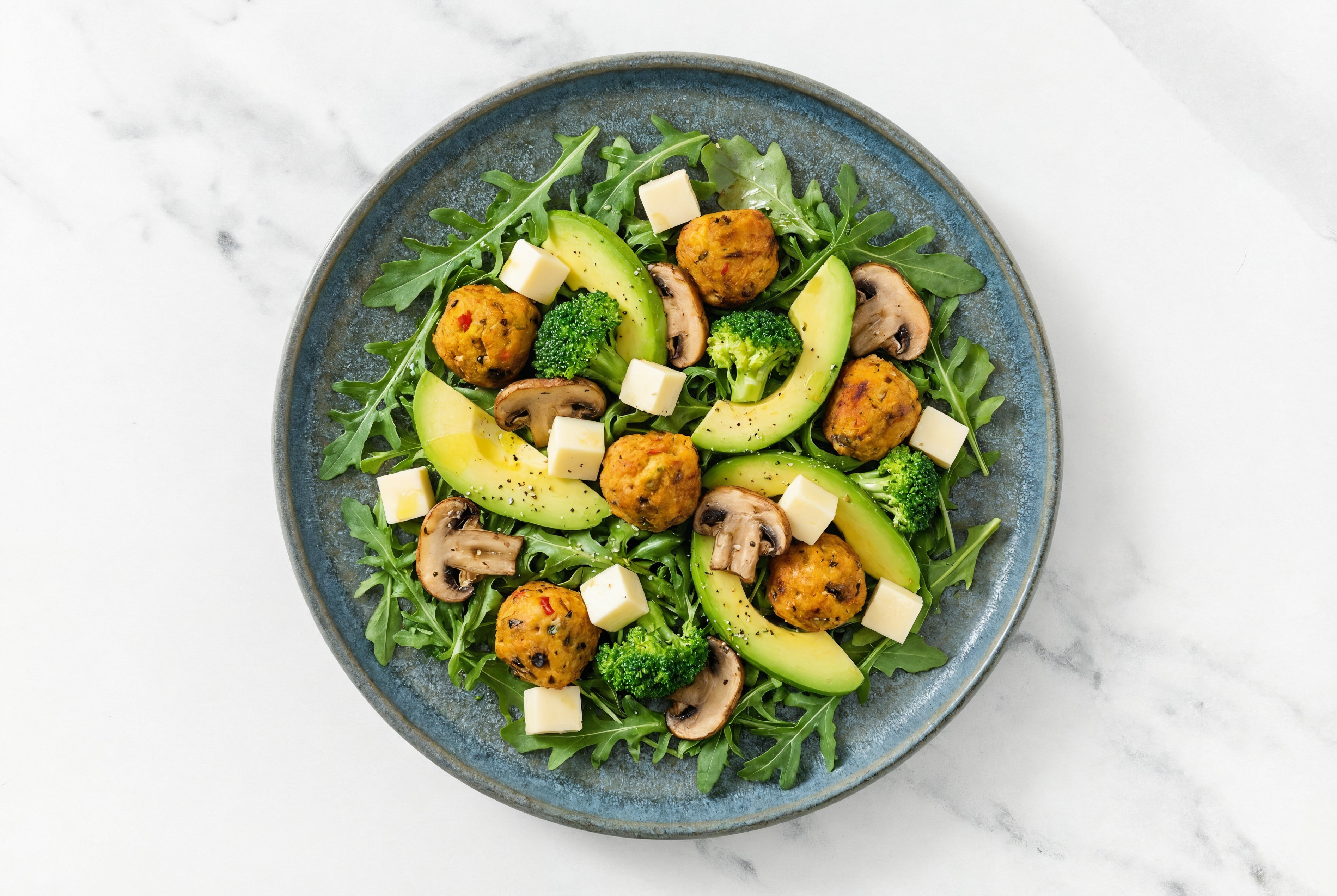 Black Bean Veggie Ball + Mozzarella Bar Salad