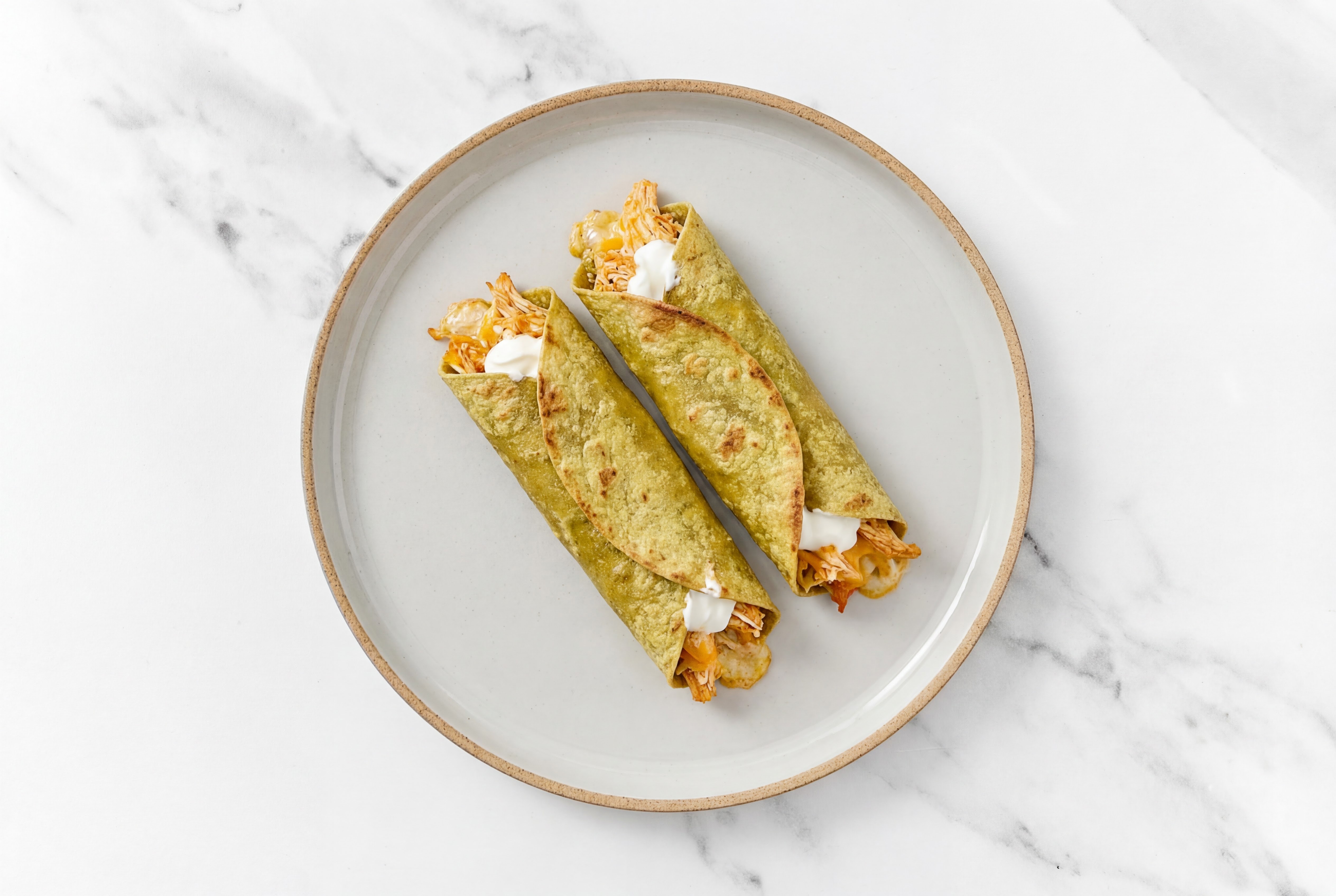  Creamy Chicken Taquitos with Spinach Tortilla