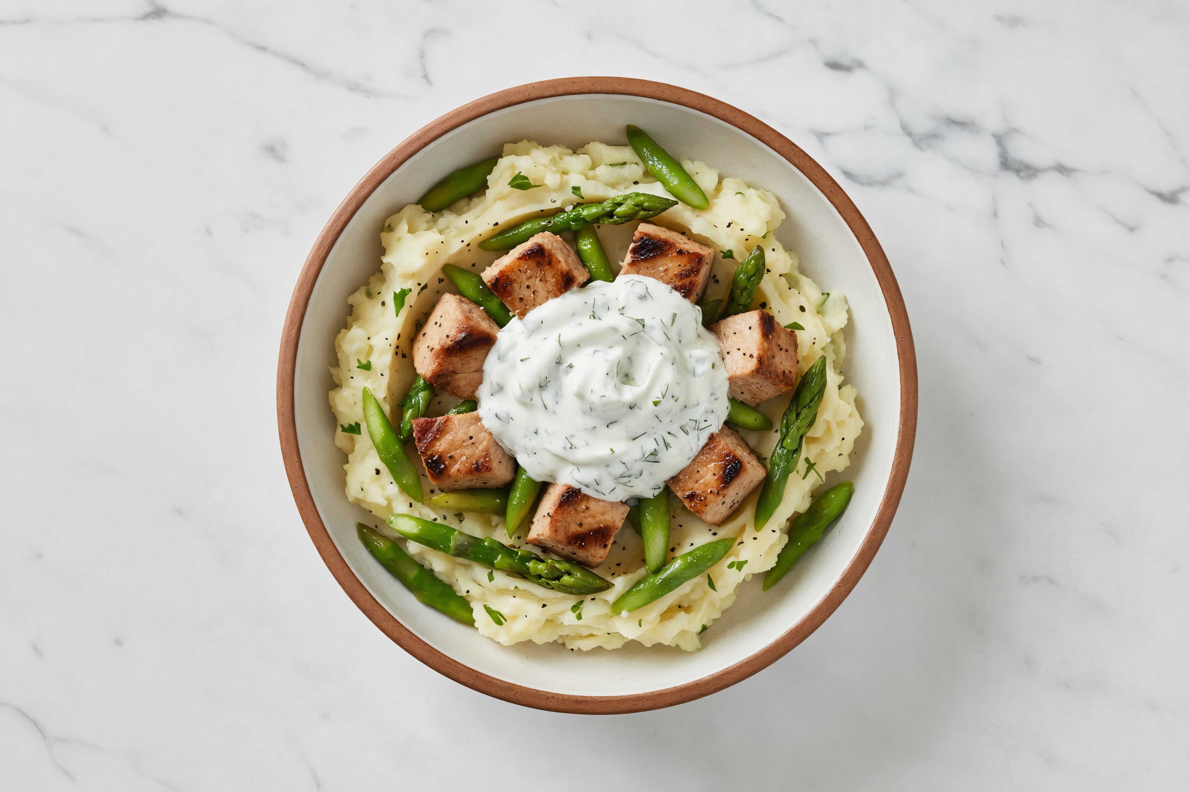  Dairy-Free Tzatziki Grilled Pork Tenderloin + Asparagus Bowl