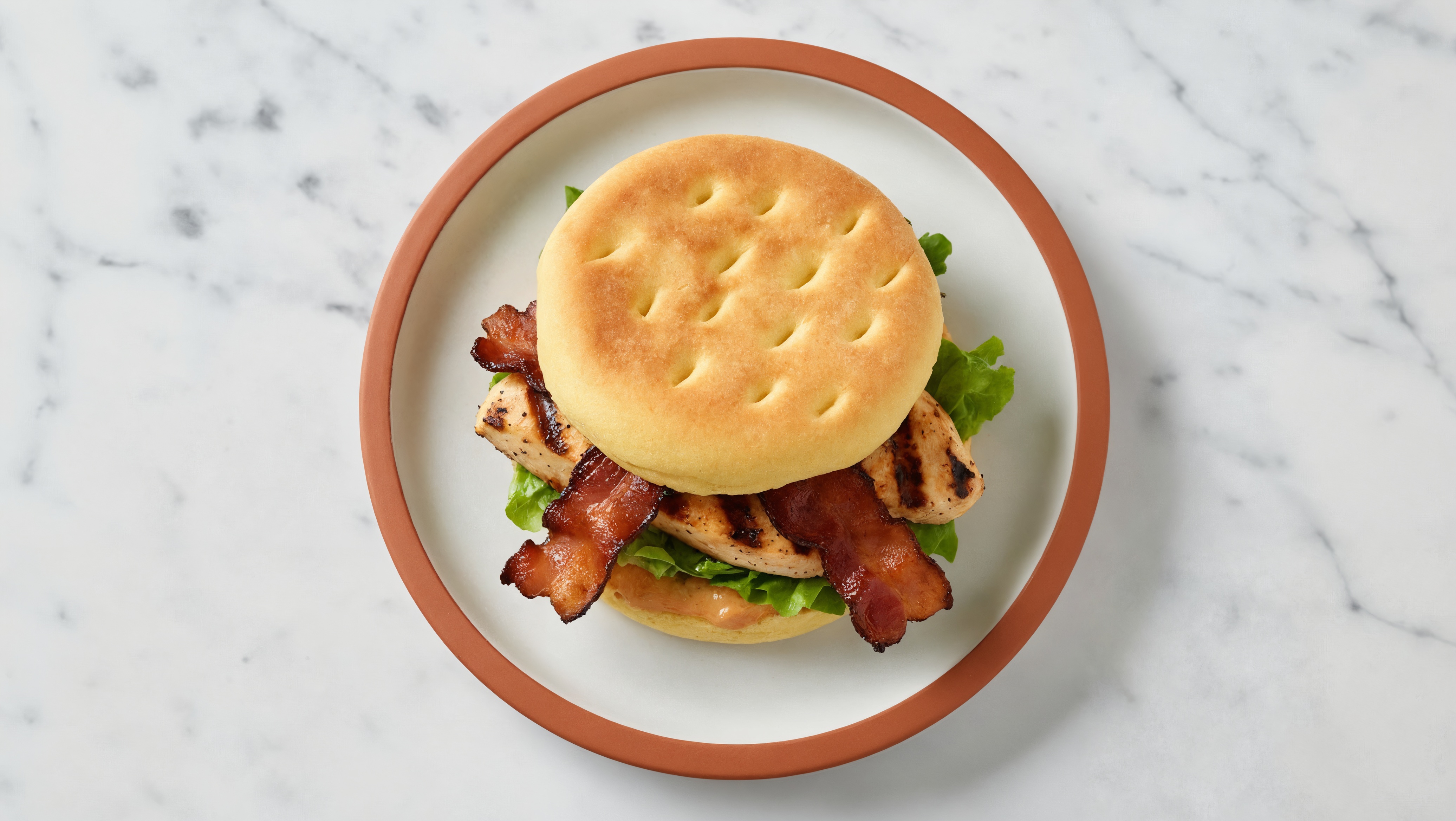 Chicken + Maple Bacon on Brioche with Smoky BBQ Garlic Sauce