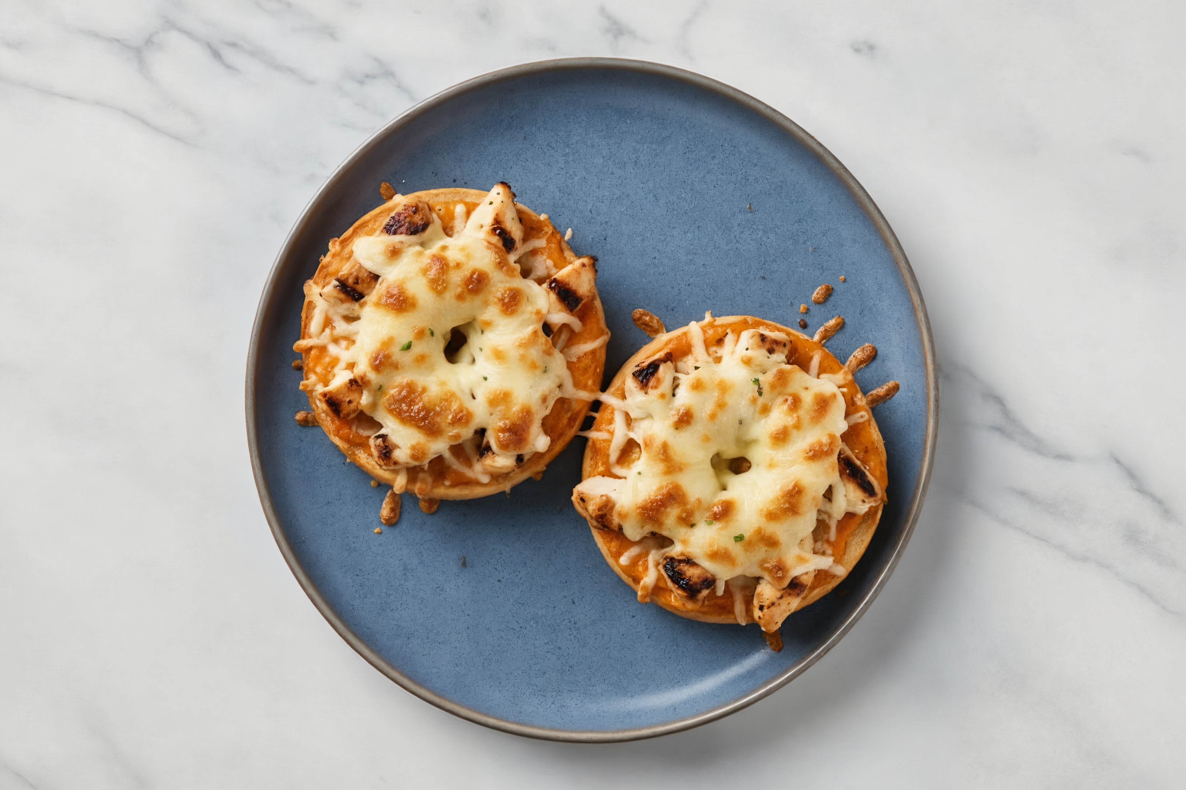 Creamy Grilled Chicken Pizza Gluten-Free Plain Bagels