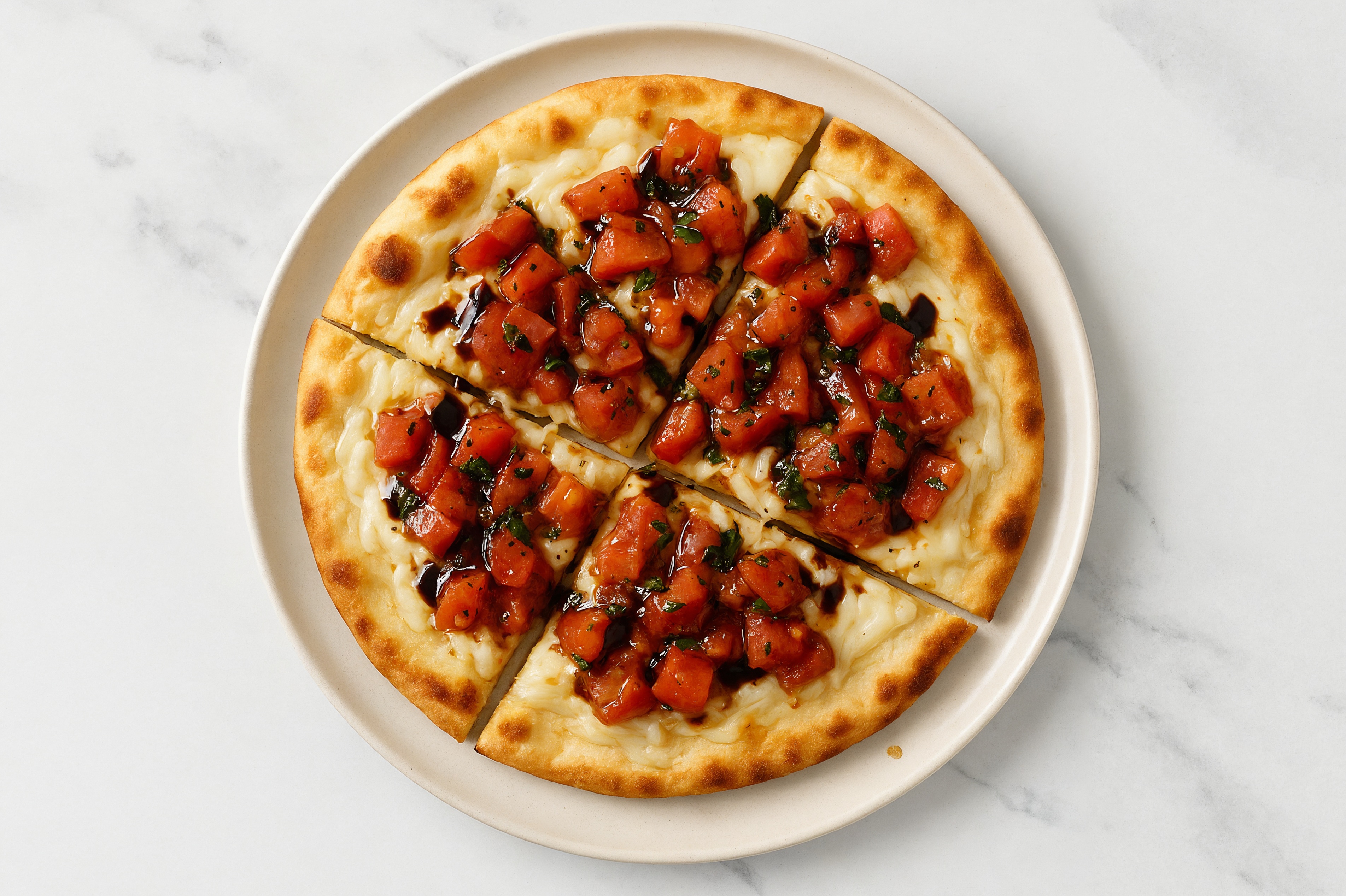  Plant-Powered Mozzarella Bruschetta Flatbread