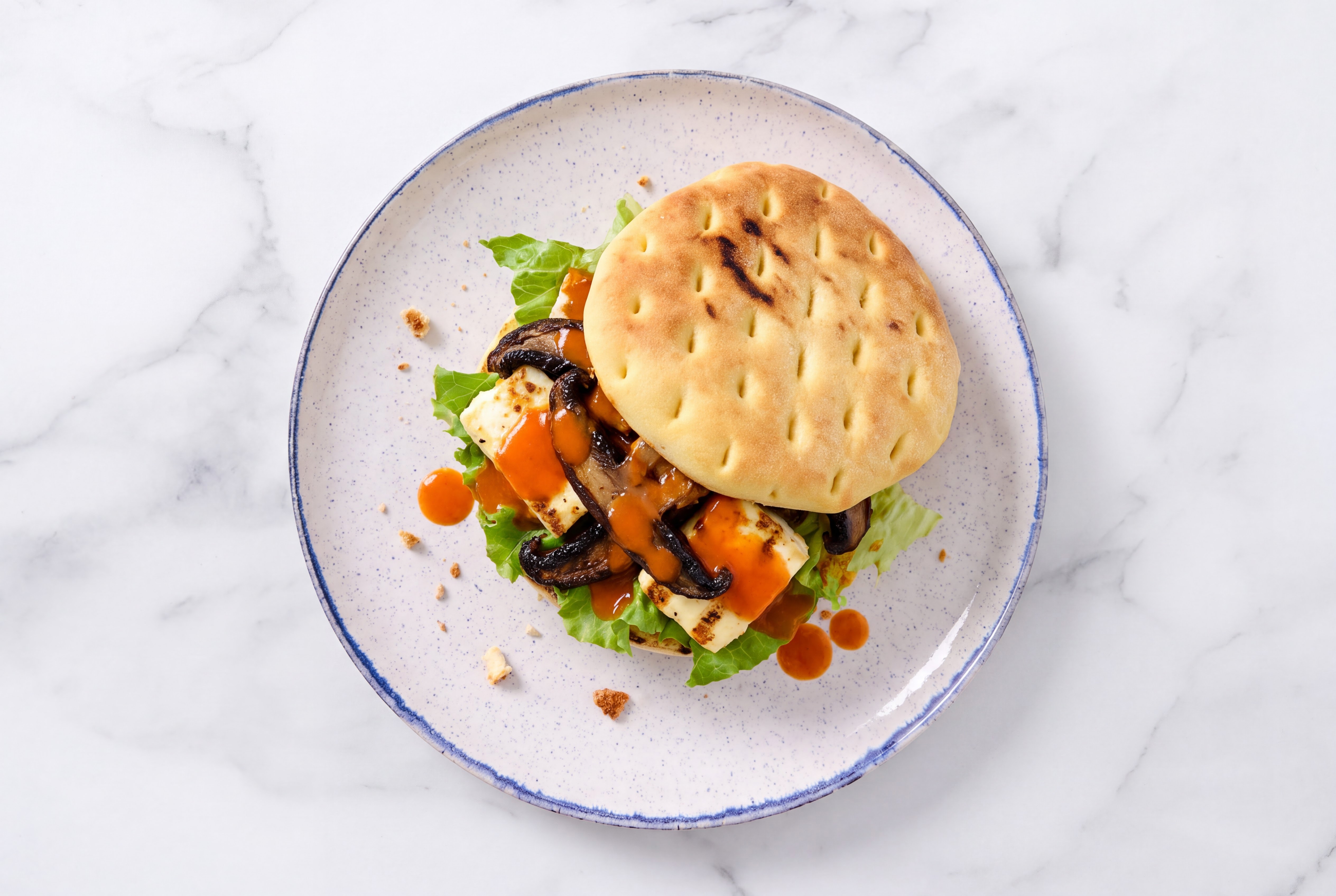 Dill Buffalo Grilled Soft & Creamy Paneer + Portabella Burger