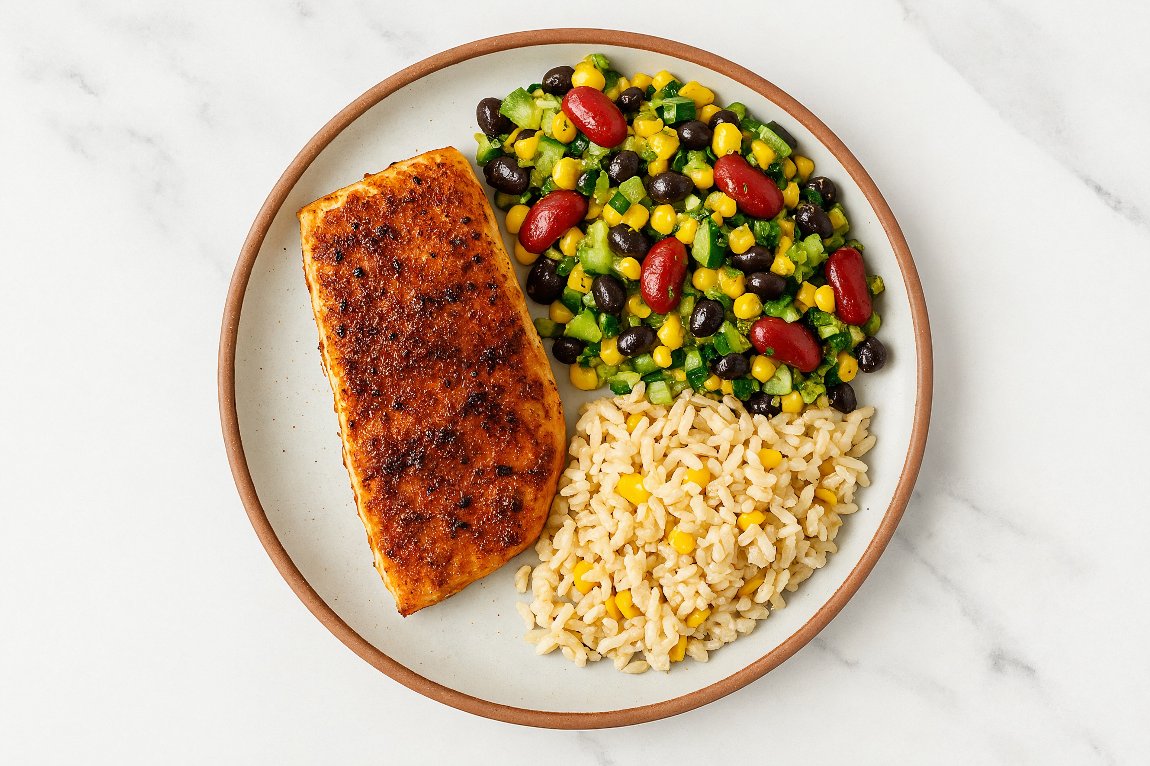 Roasted Halibut + Mexican Street Corn Rice
