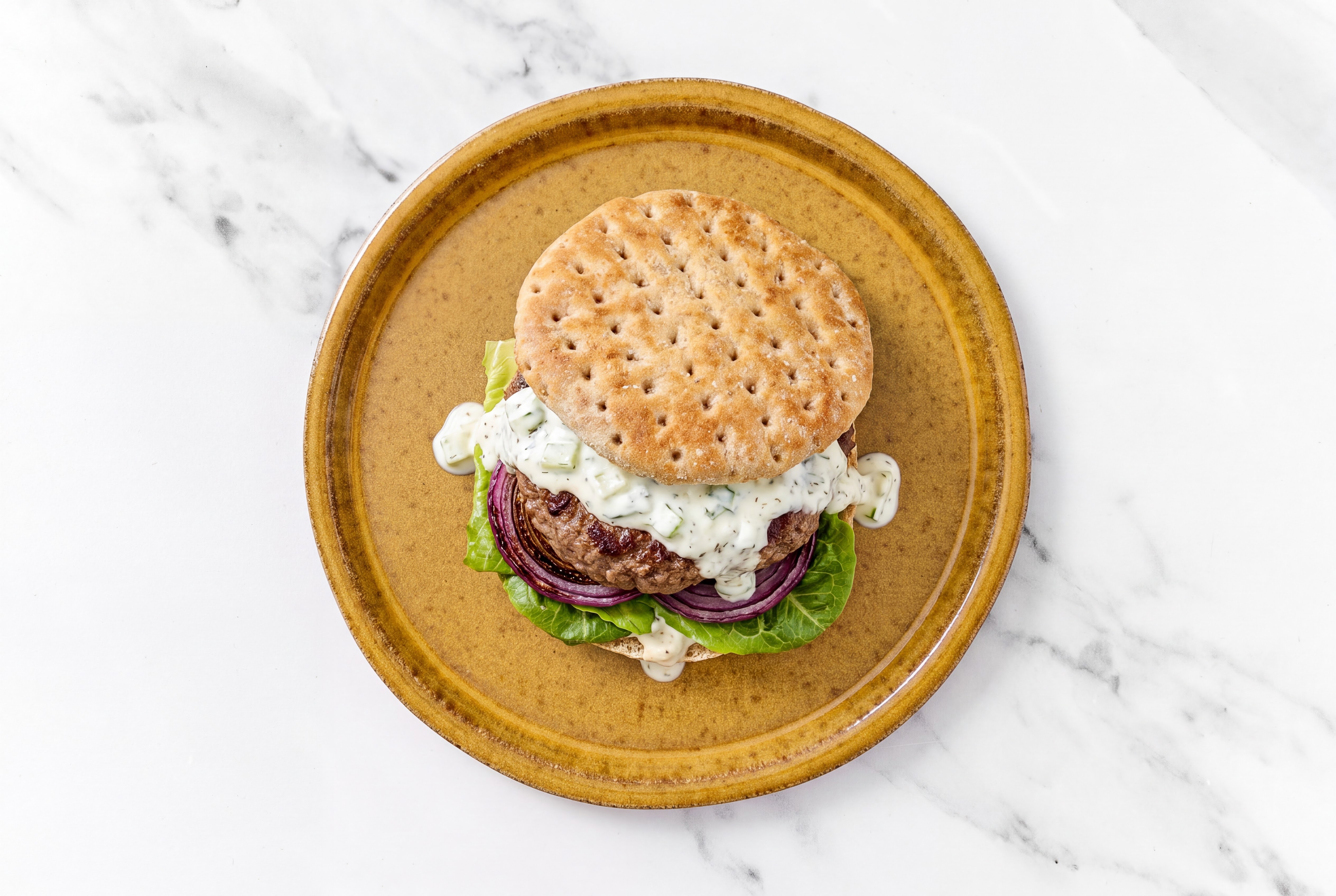 Tzatziki Grilled Beef Burger
