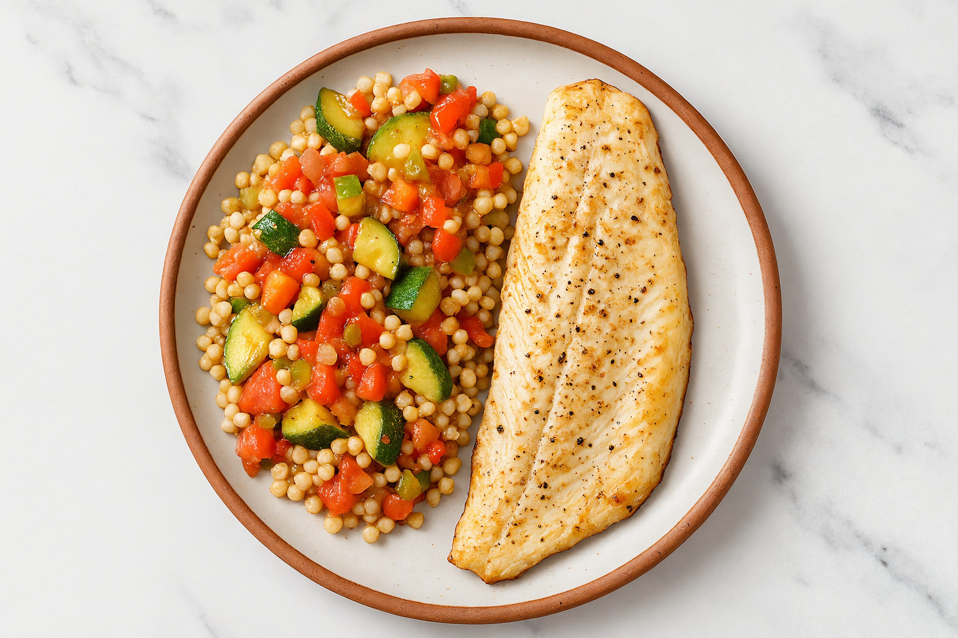  Pepper Steelhead Trout + Fresh Fiesta Cous Cous