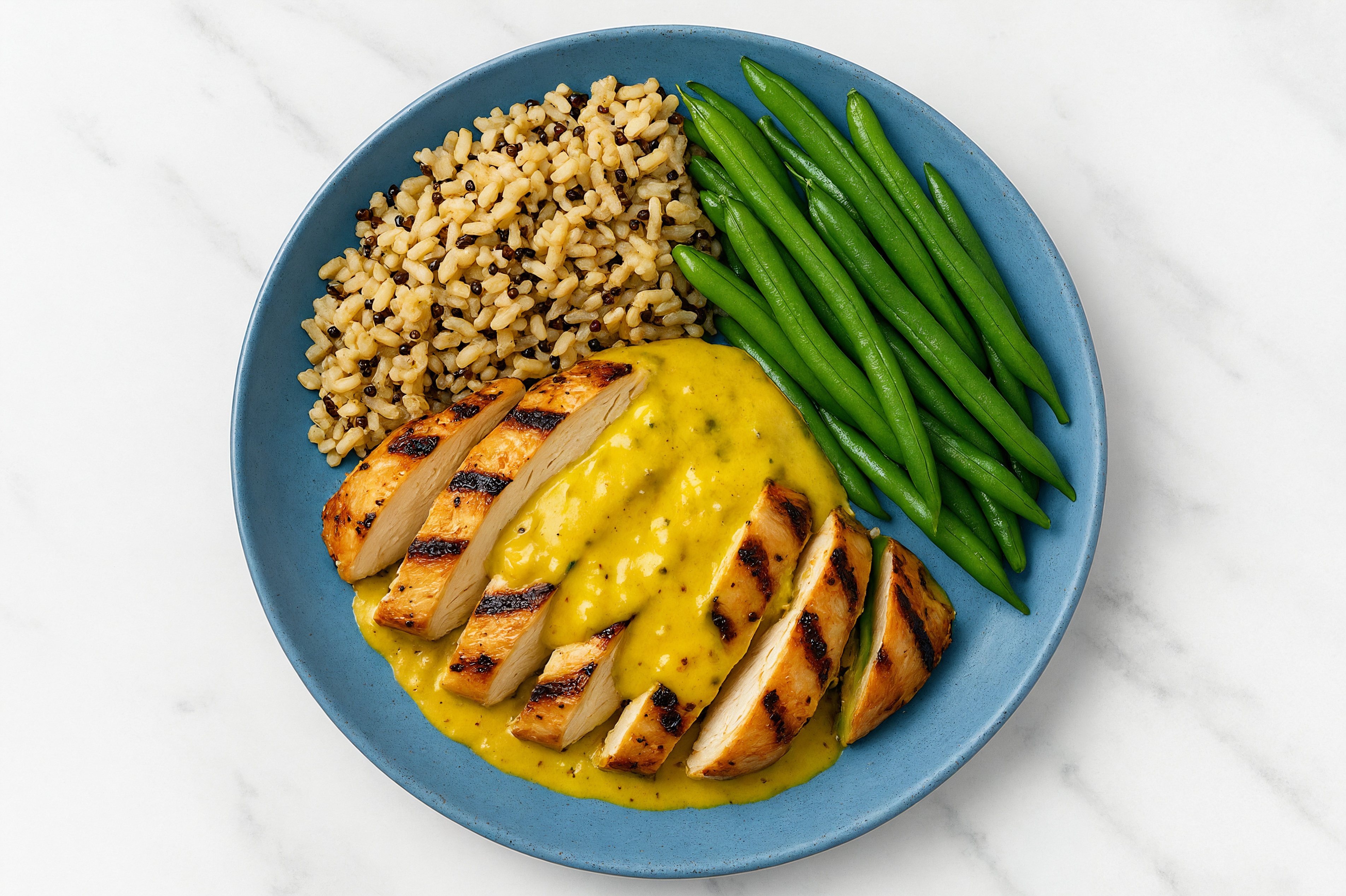Curry Grilled Chicken + Organic Green Bean Bowl