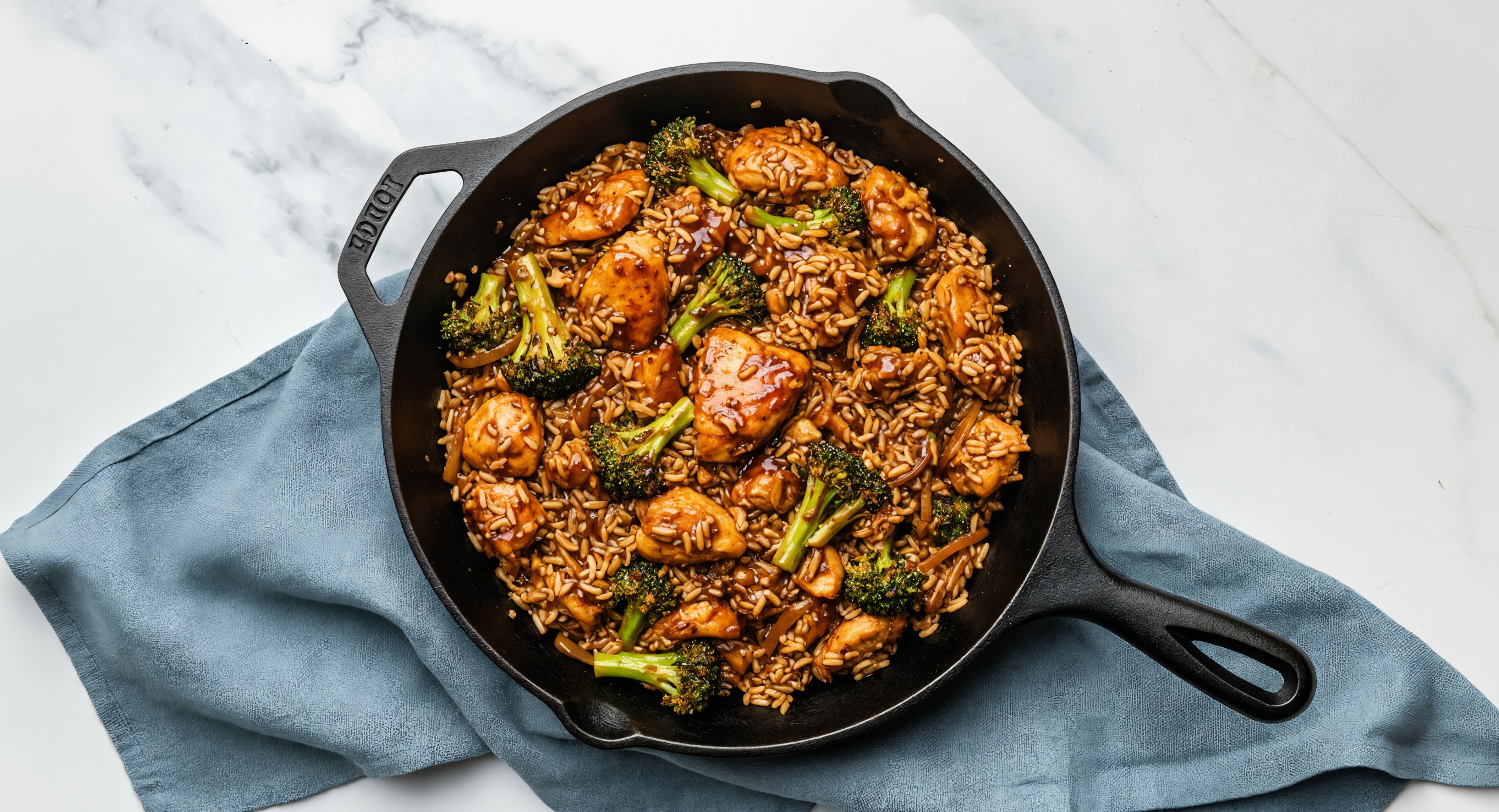 Japanese BBQ Chicken + Organic Broccoli Stir-Fry with Long Grain White Rice