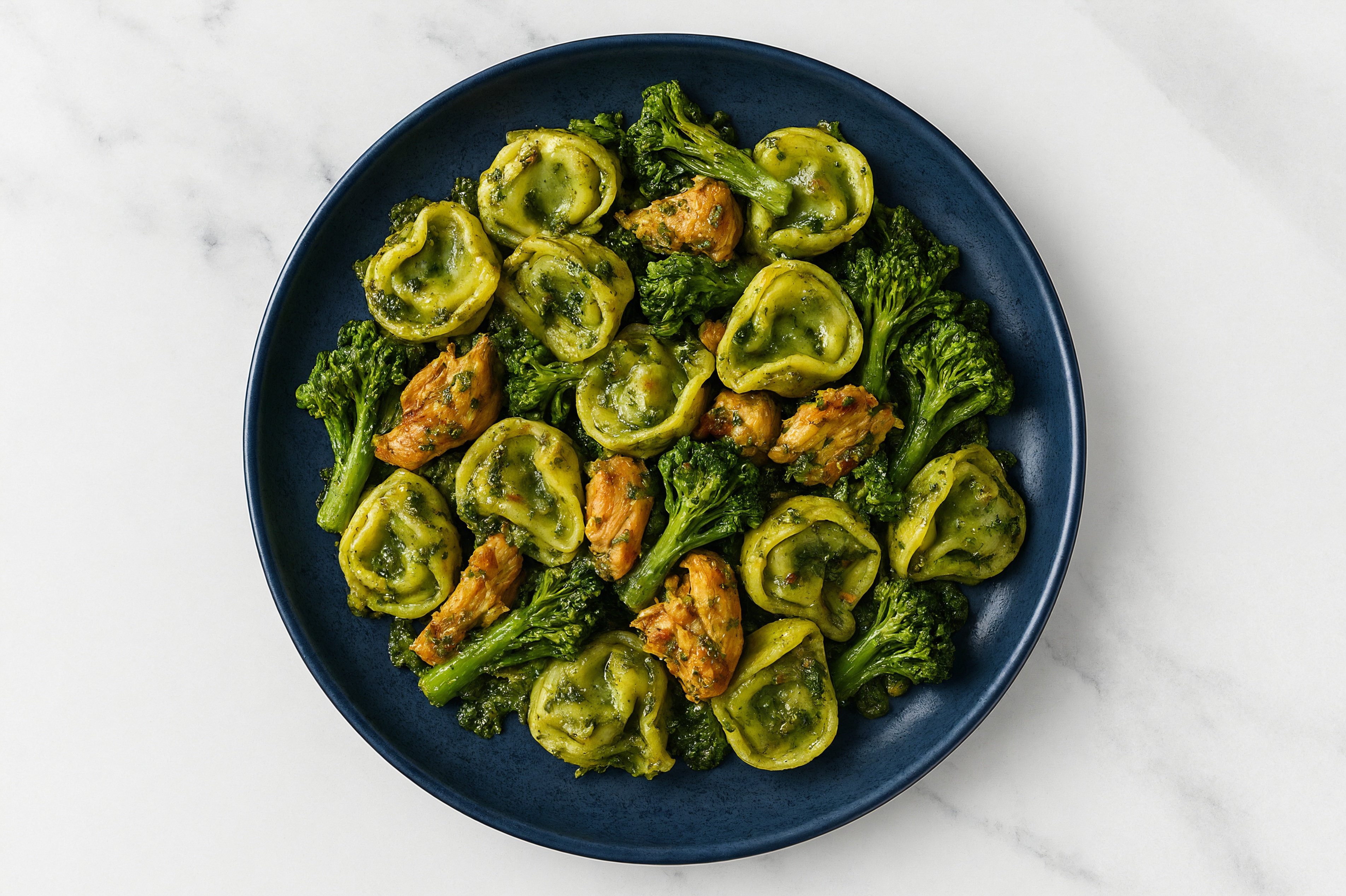 Tortellini Kale Pesto with Chile Chicken & Baby Broccoli