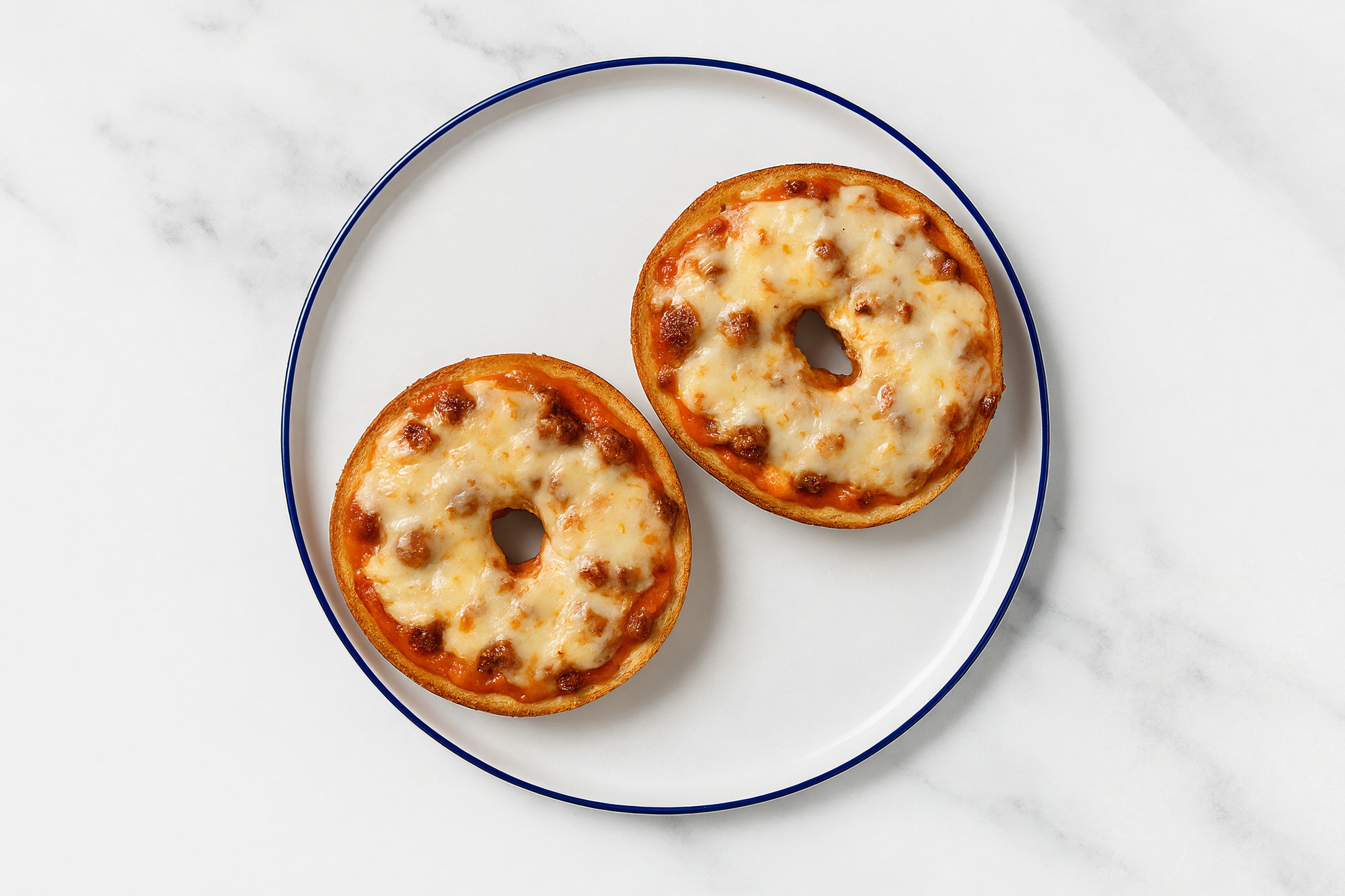 Creamy Turkey Sausage Pizza Gluten-Free Plain Bagels