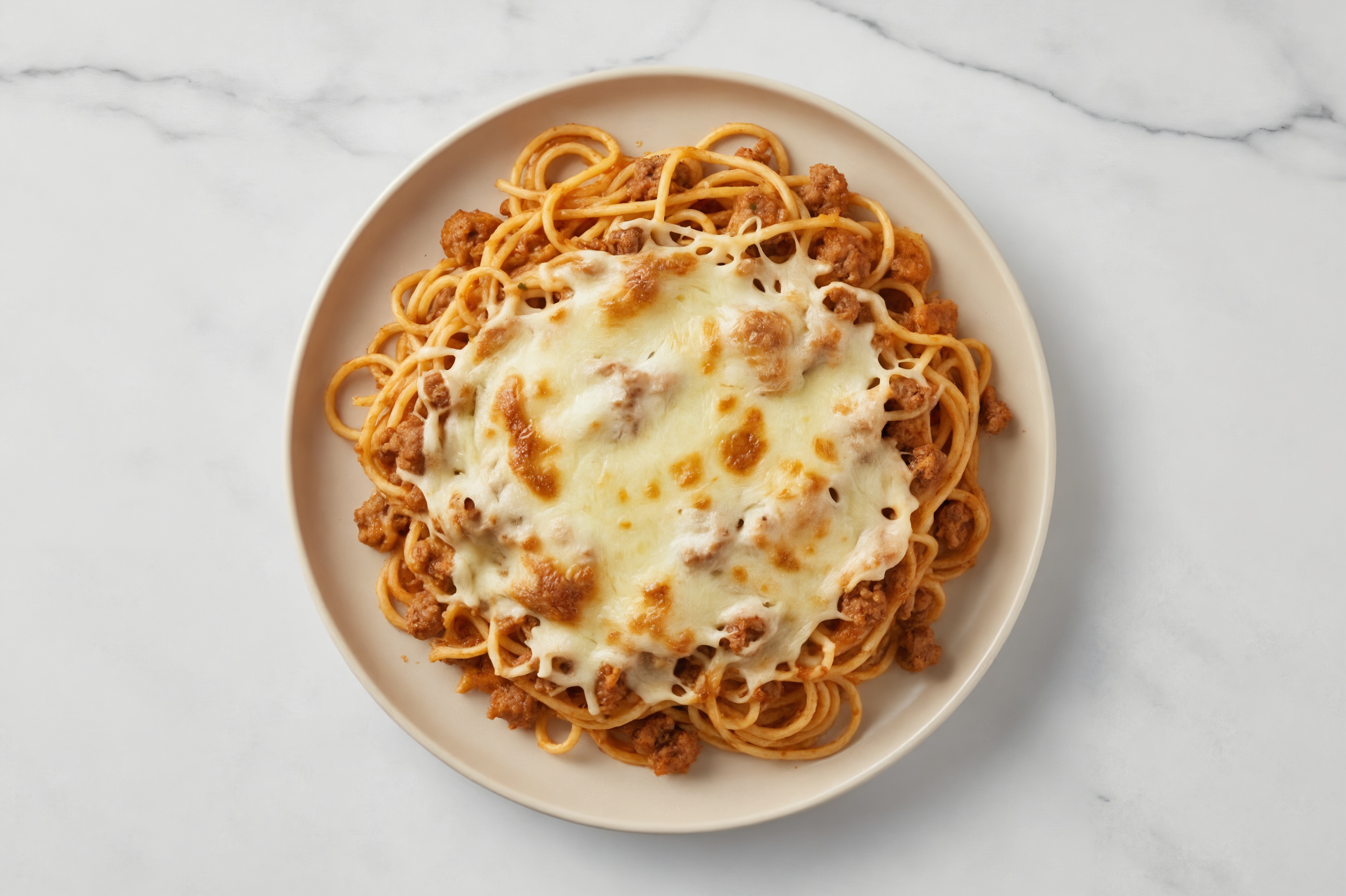Cheesy Vodka + Ground Beef Spaghetti Bake