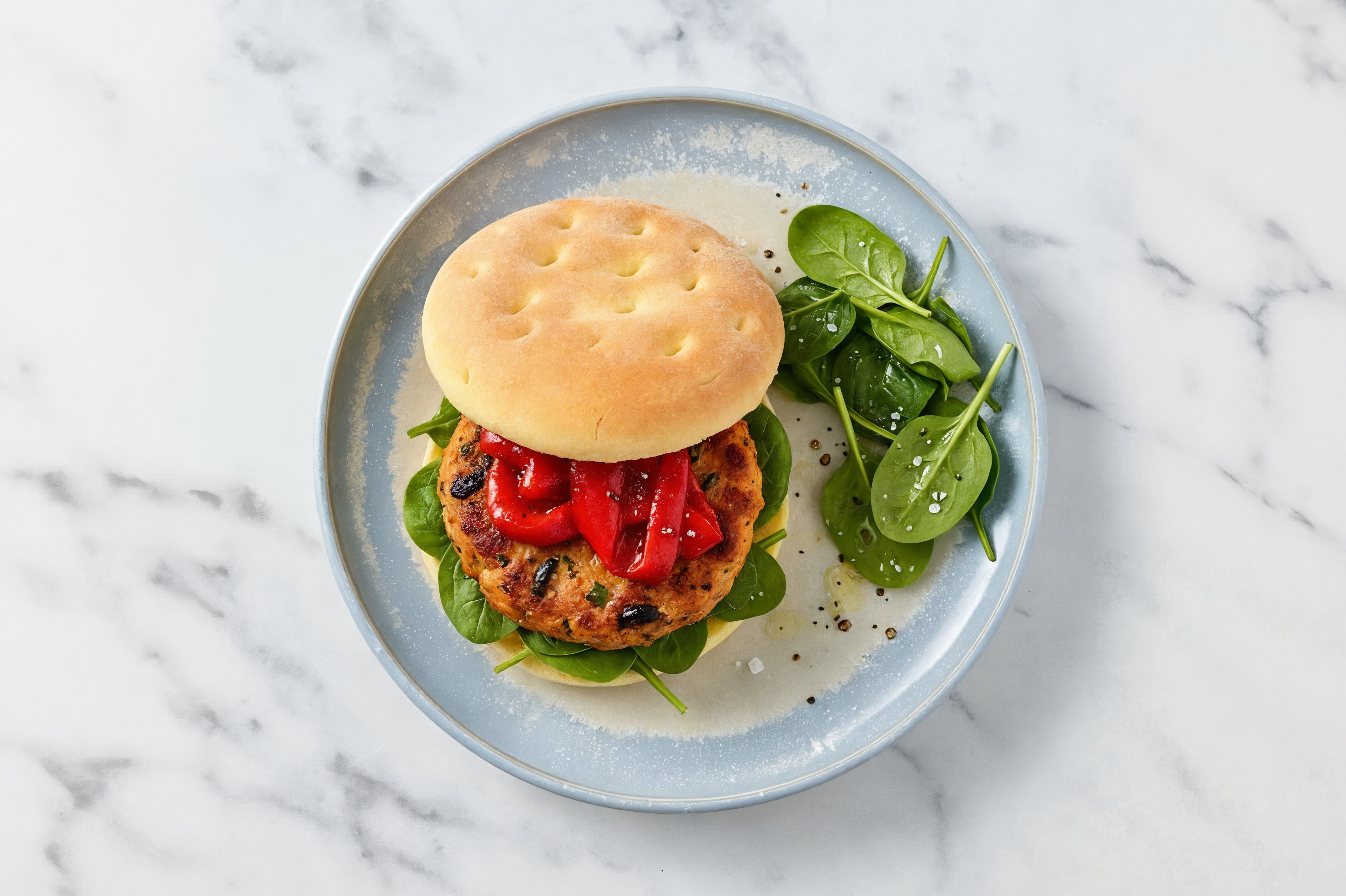 Garden Southwestern Fajita Burger with Baby Spinach