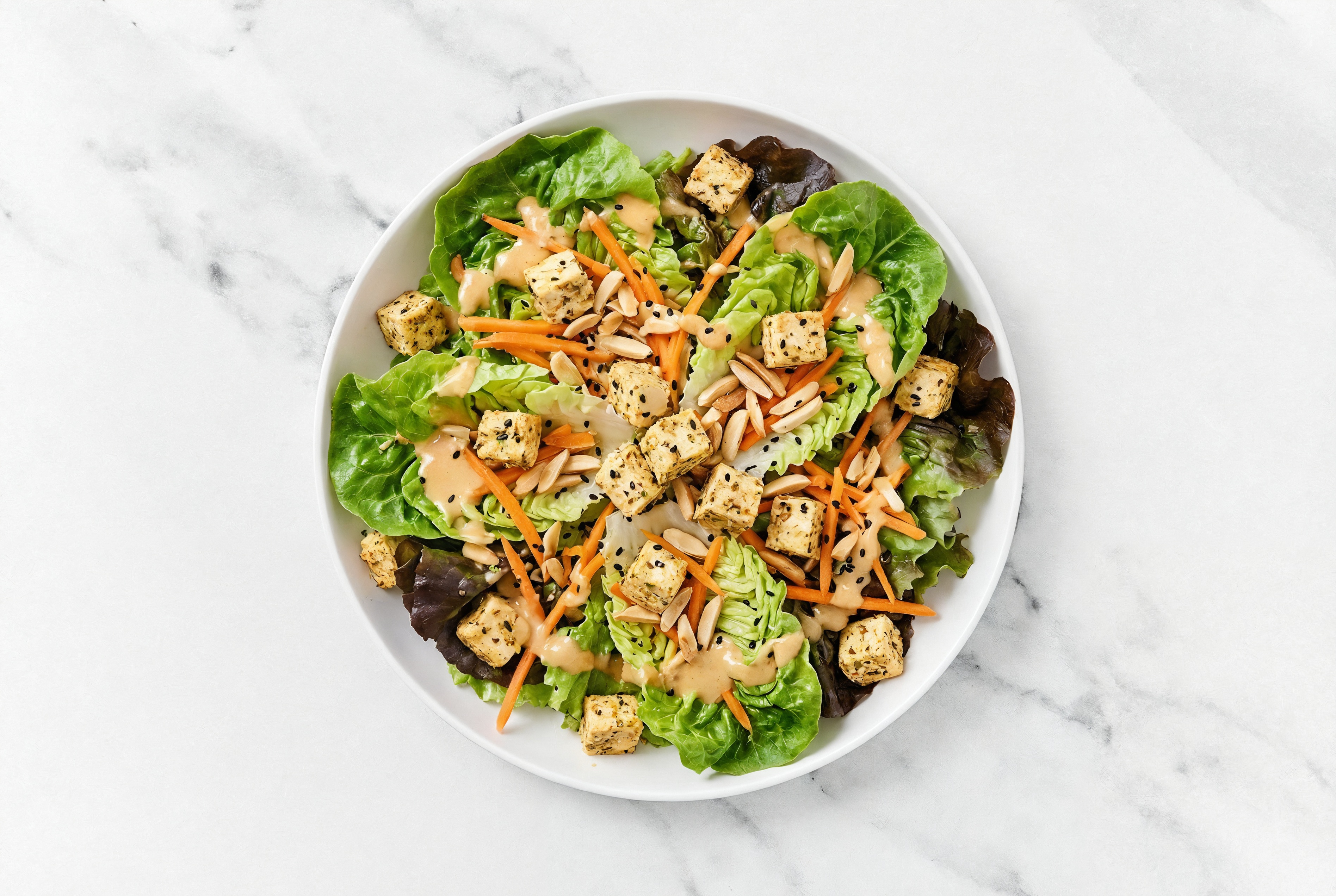 Little Gem Salad with Savory Spiced Tofu