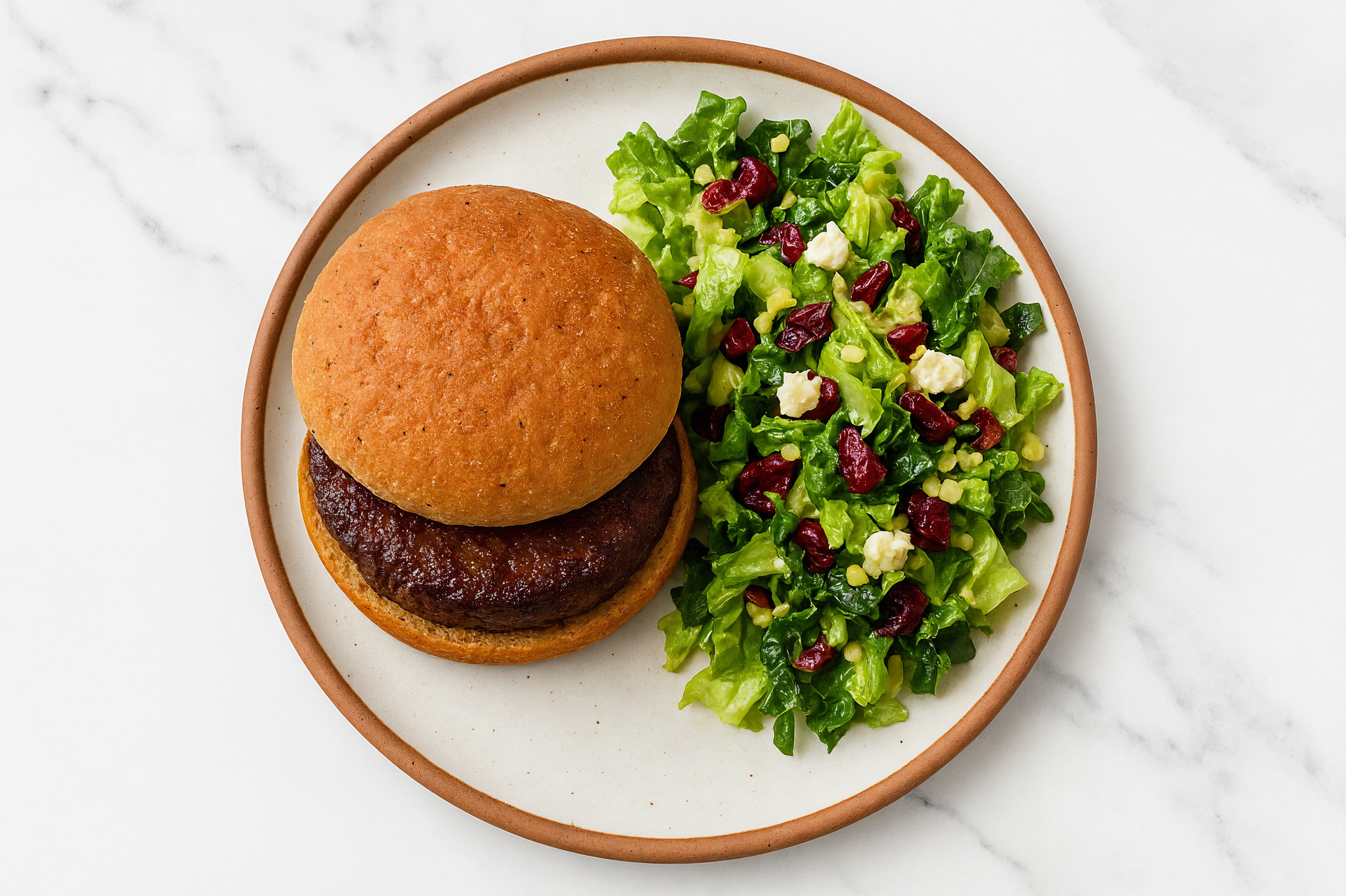 Brisket Burger with Citrus Chopped Salad