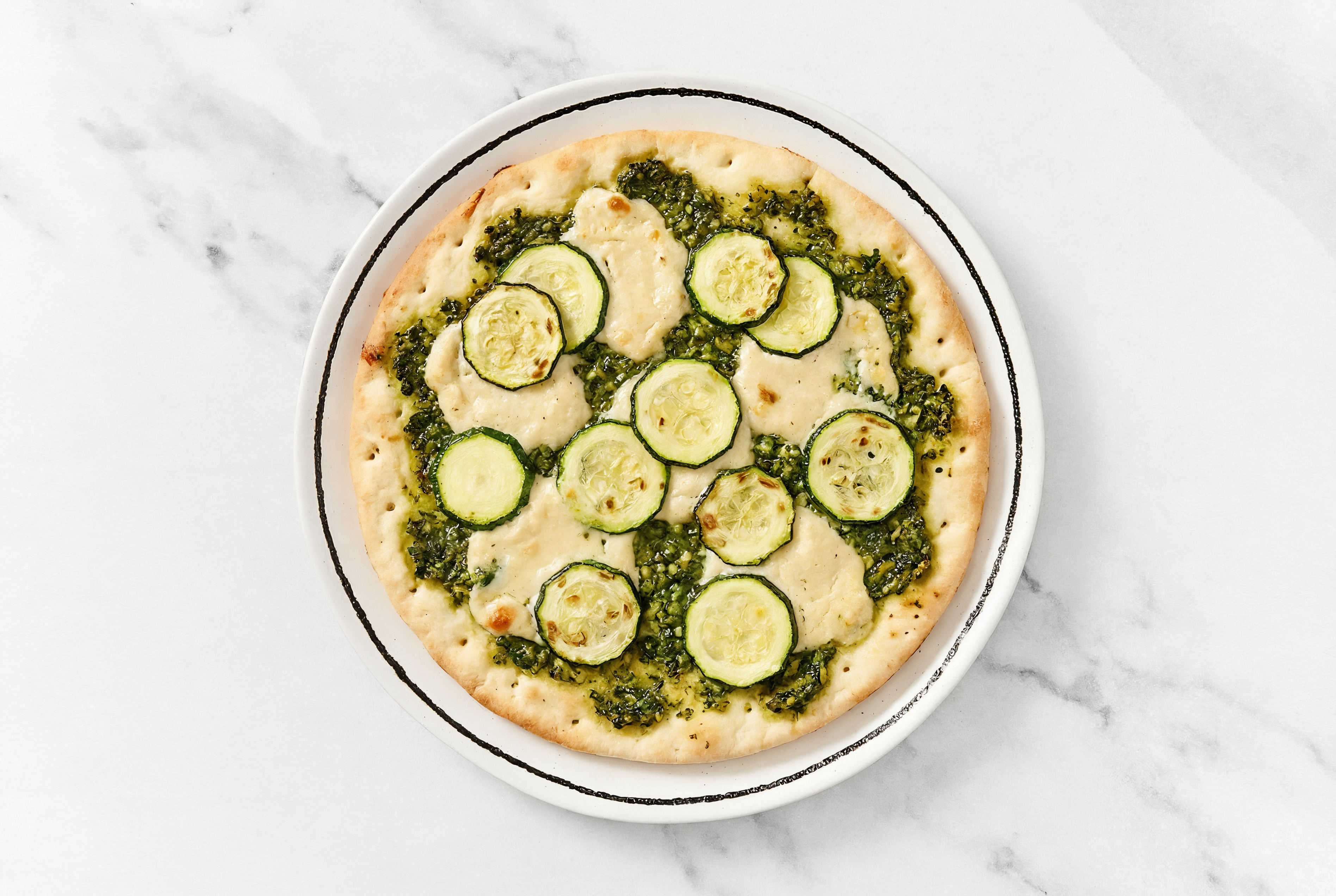 Zucchini "Ricotta" Pesto Gluten-Free Pizza Crusts