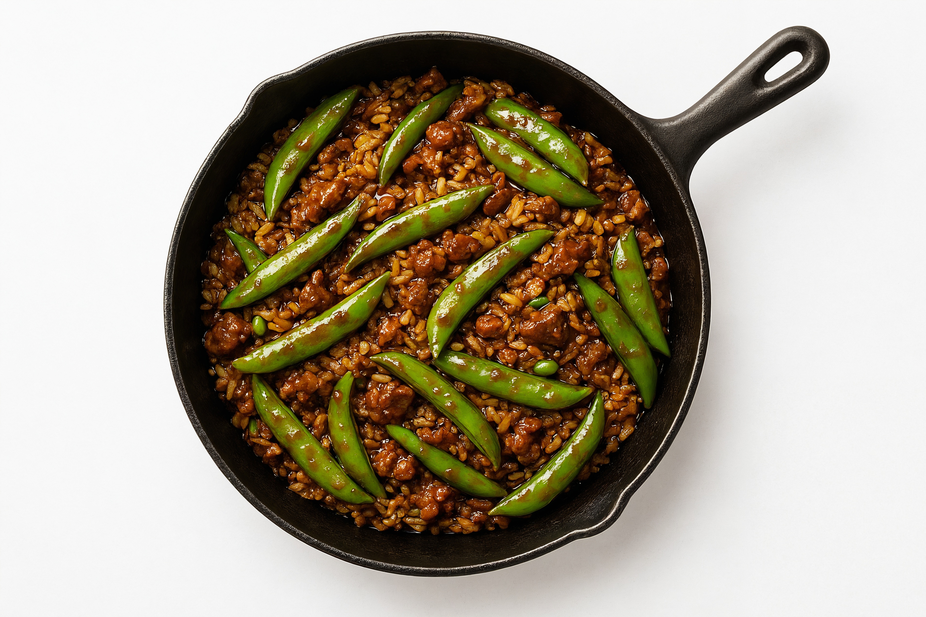 Japanese Bbq Pea Snap + Ground Turkey Stir-Fry with Seasoned Jasmine Rice