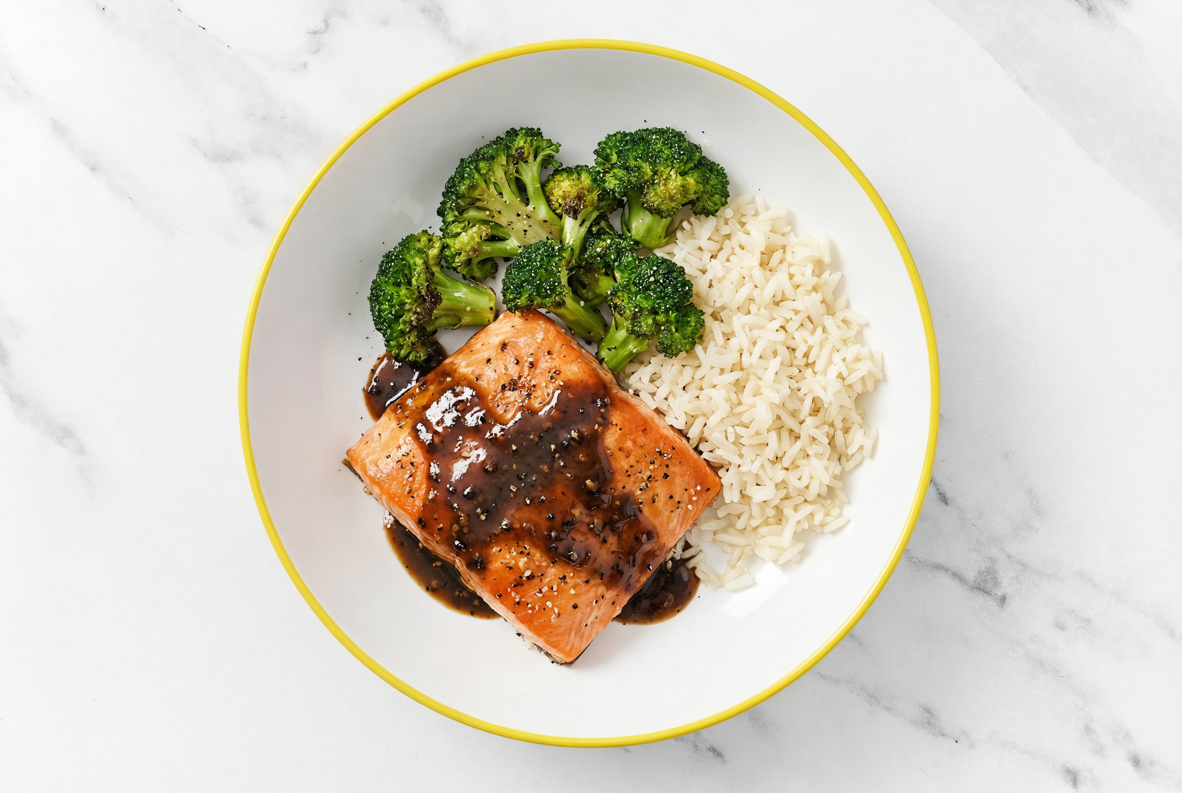 Sweet + Tangy Wild Salmon + Broccoli with Long Grain White Rice