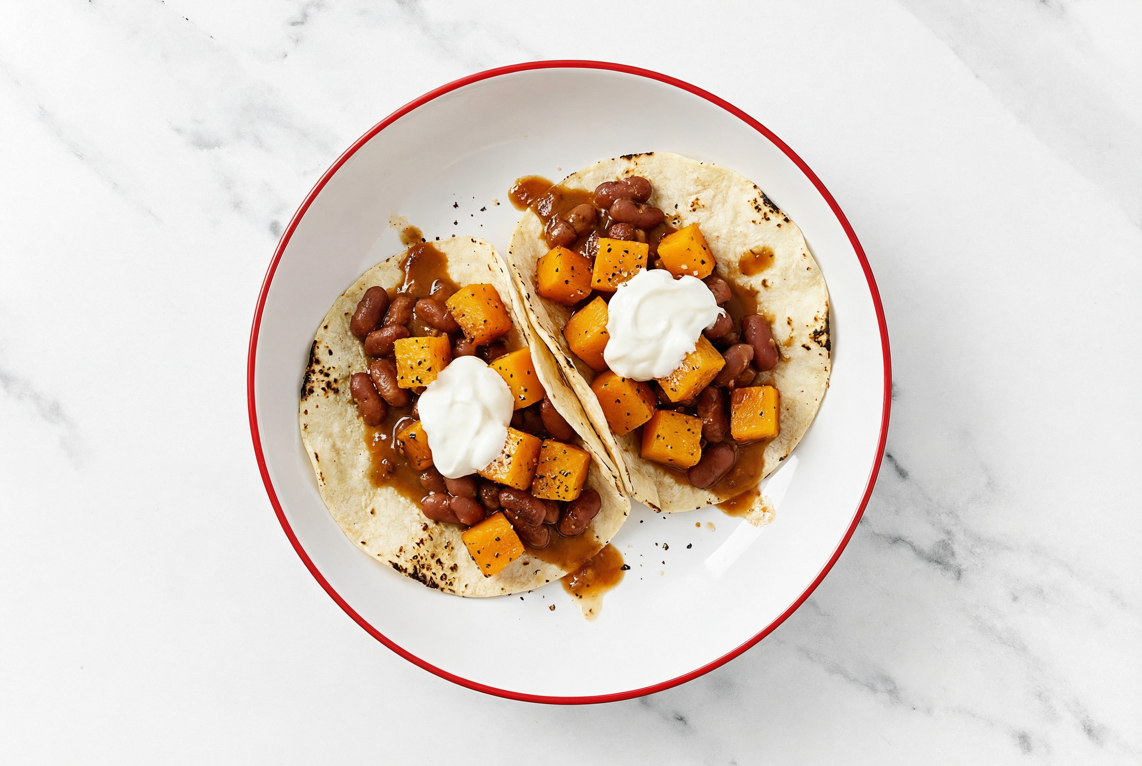 Creole Red Bean + Butternut Tacos
