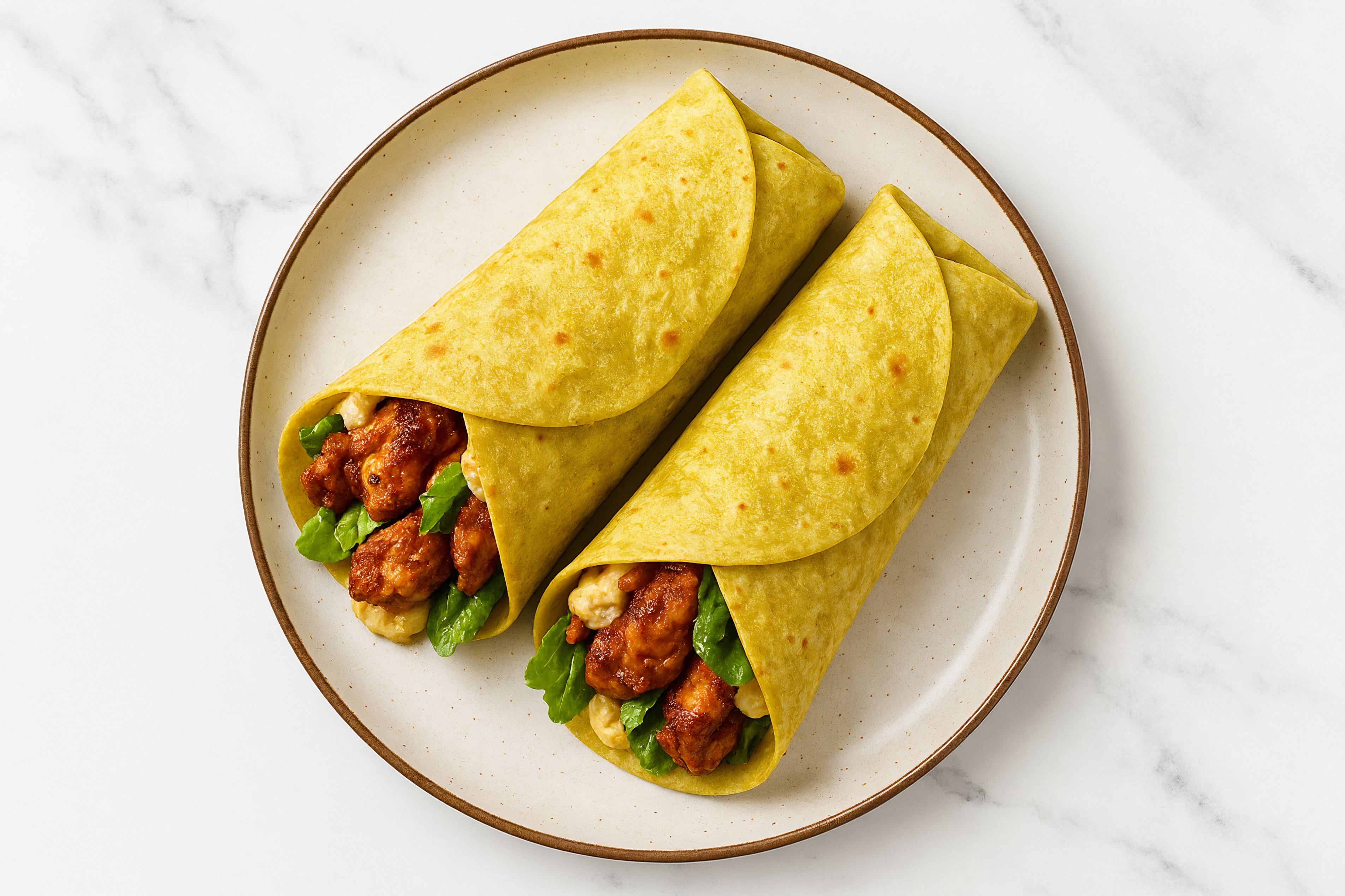 Tandoori Chicken + Lemony Hummus Wrap with Spinach Tortilla
