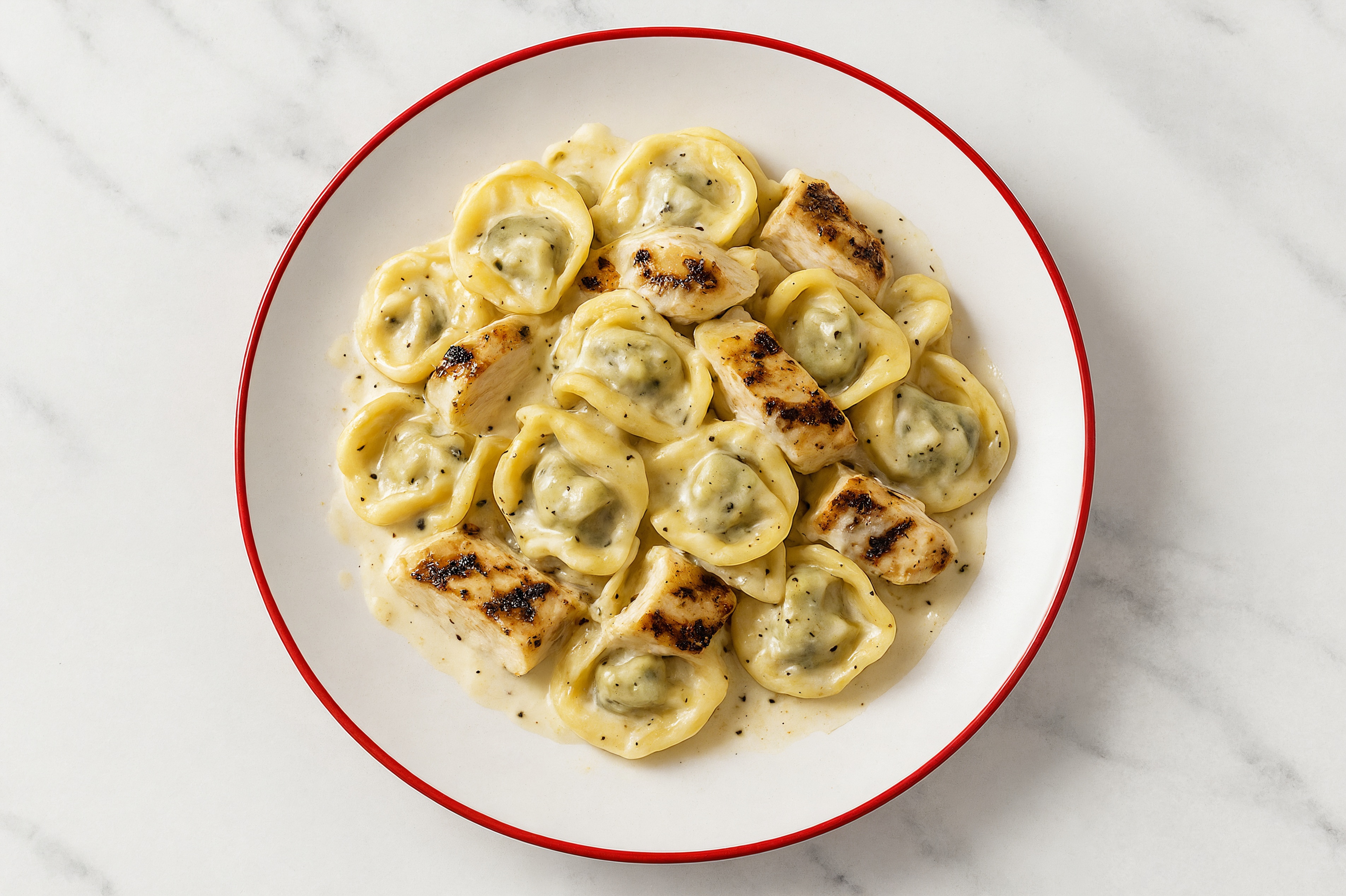 Spinach Tortellini with Chicken Breast & Classic Alfredo