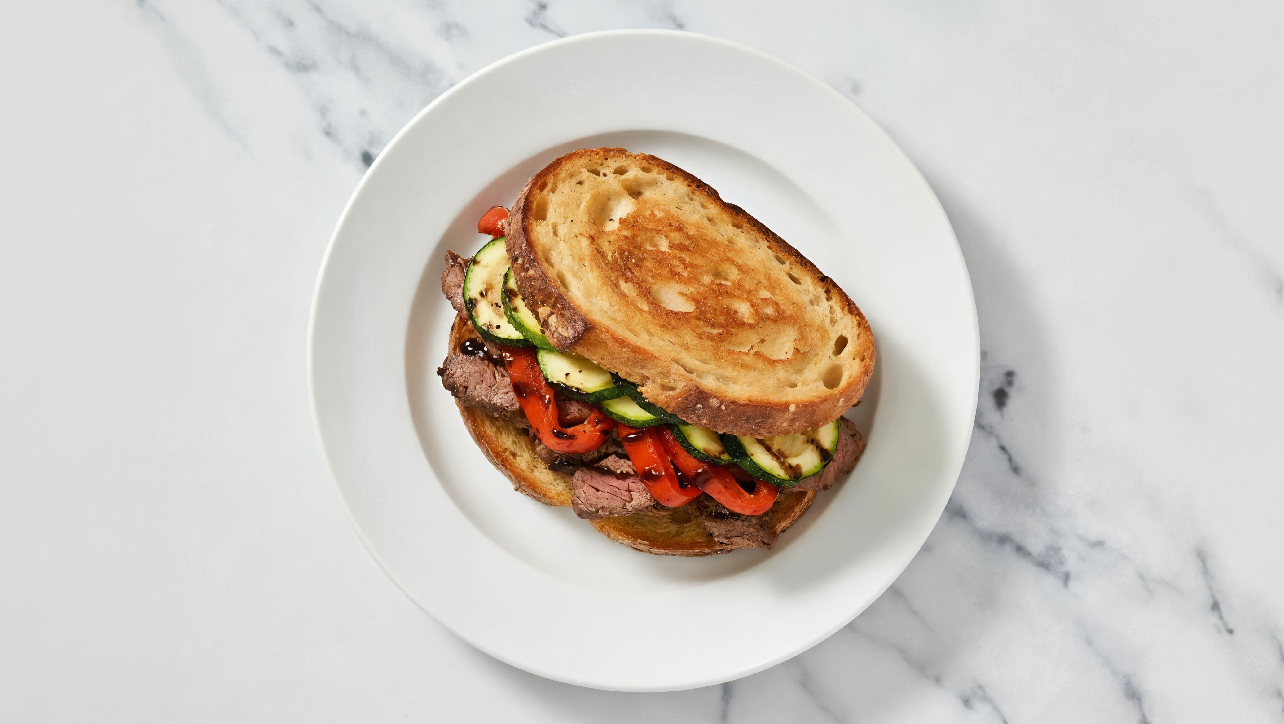 Balsamic Bistro Beef + Roasted Veggie Sandwich