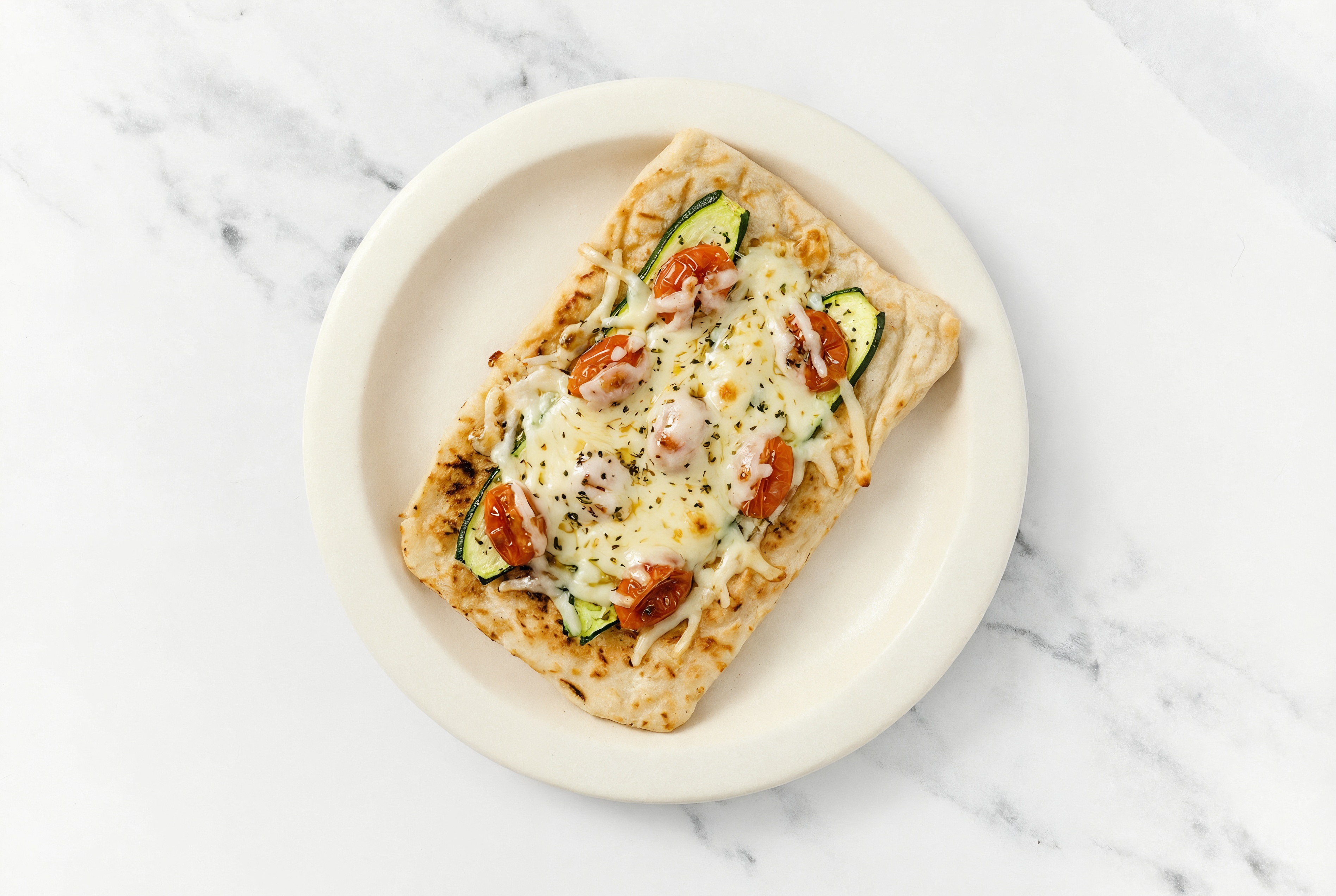 Herby Vegan Wood Grilled Pizza Crusts with Zucchini Ribbons