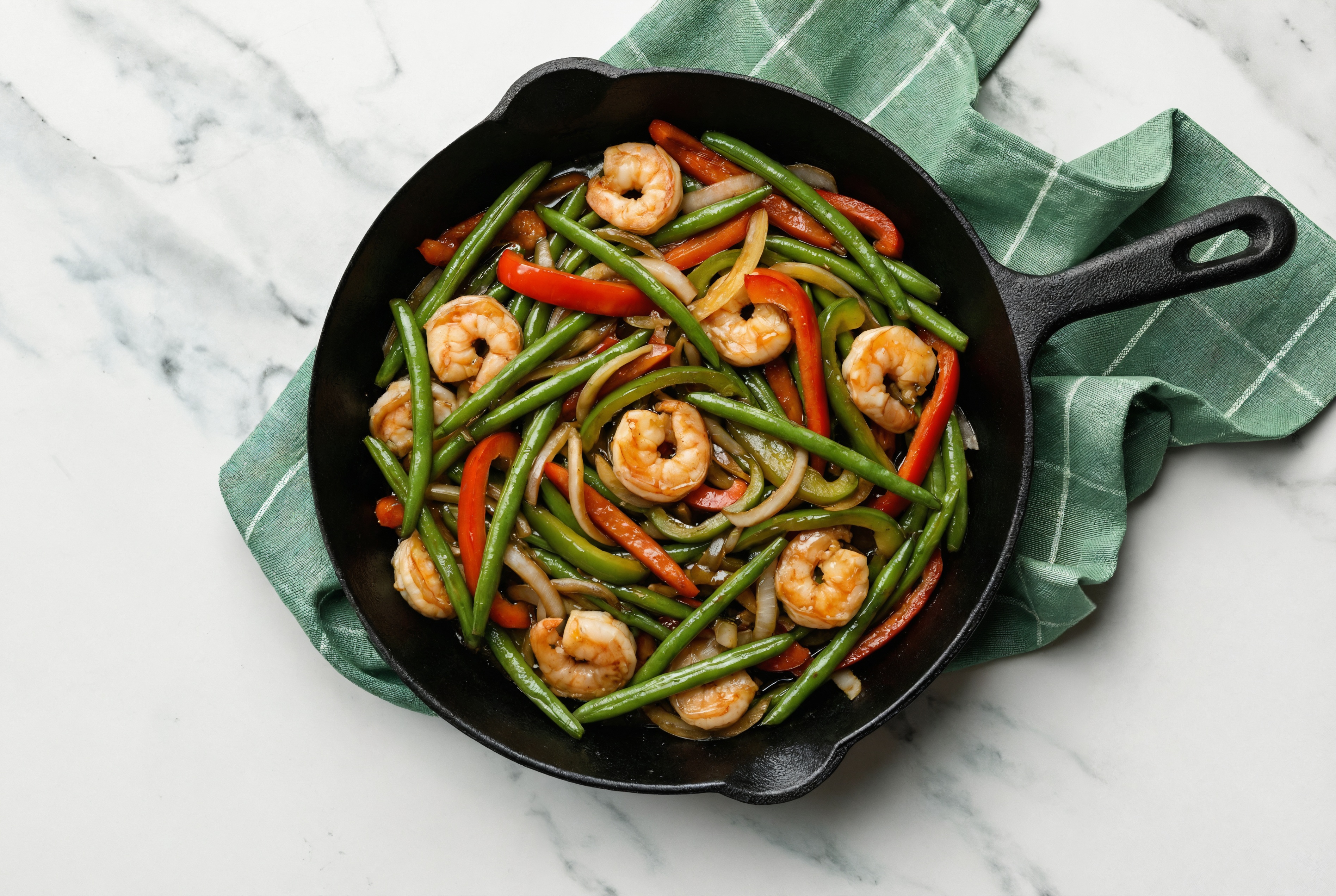 Teriyaki Shrimp Stir-Fry with Green Beans & Peppers