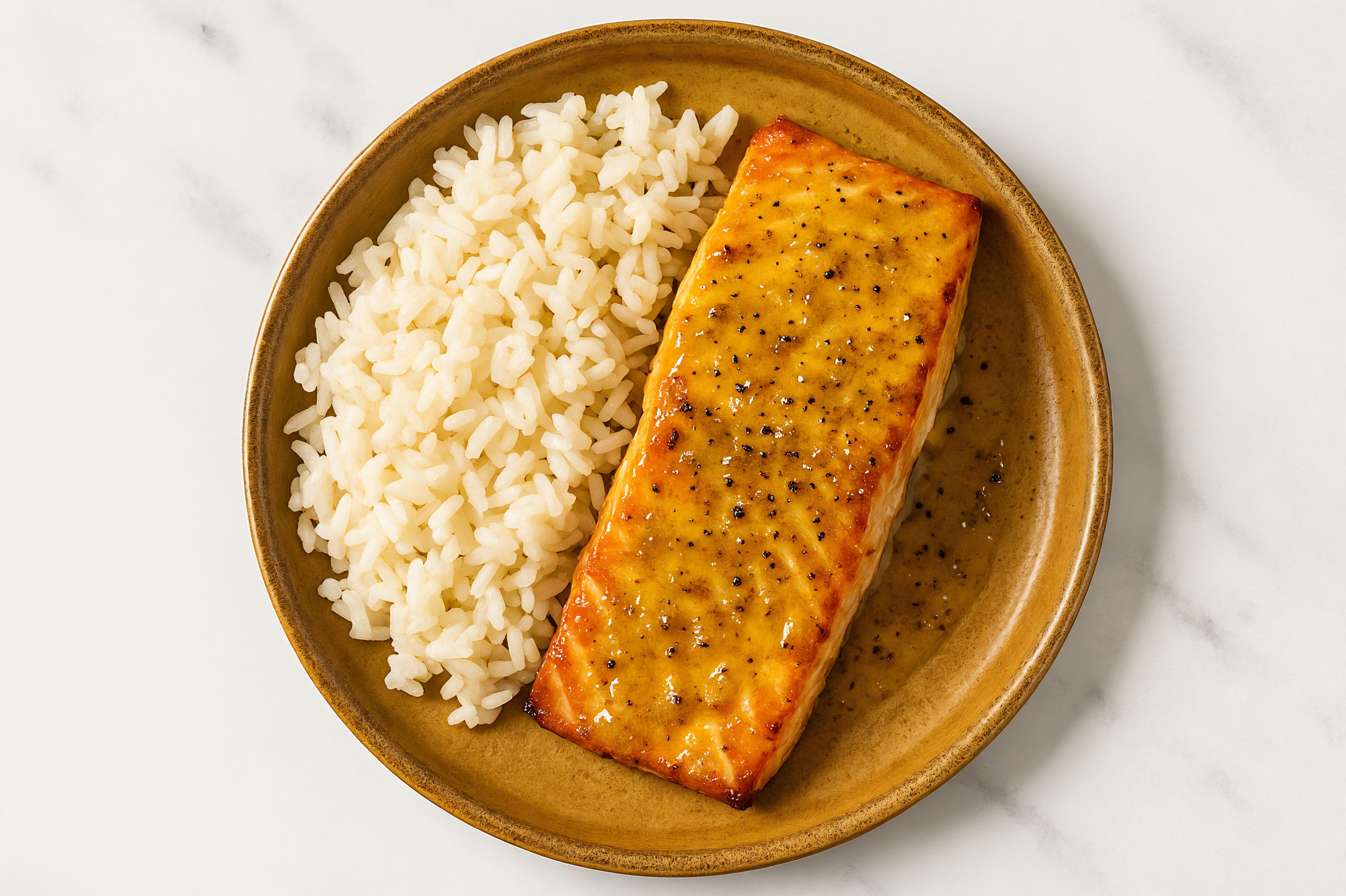 Honey Mustard Salmon + Rice