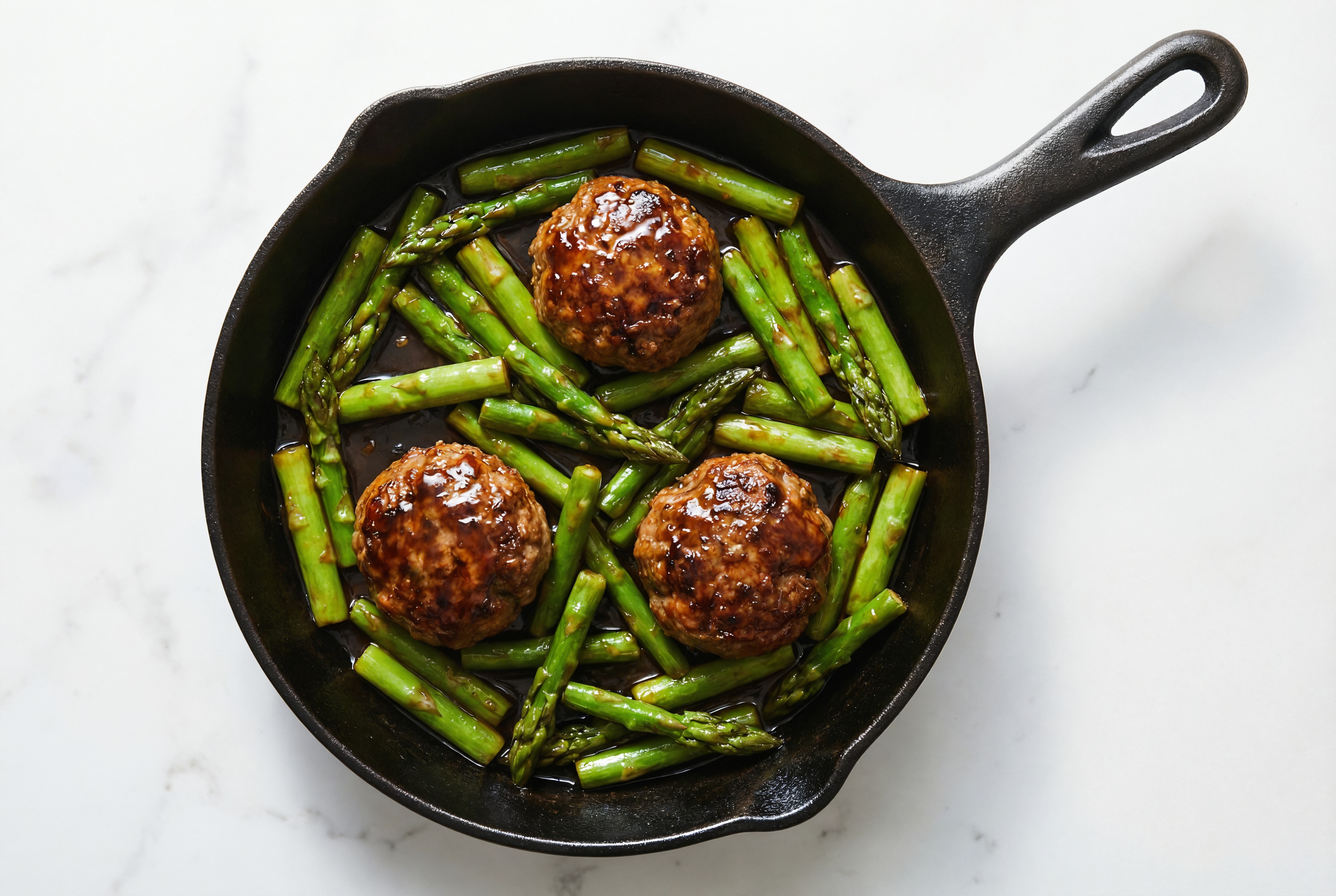 Teriyaki Meatball Stir-Fry with Asparagus