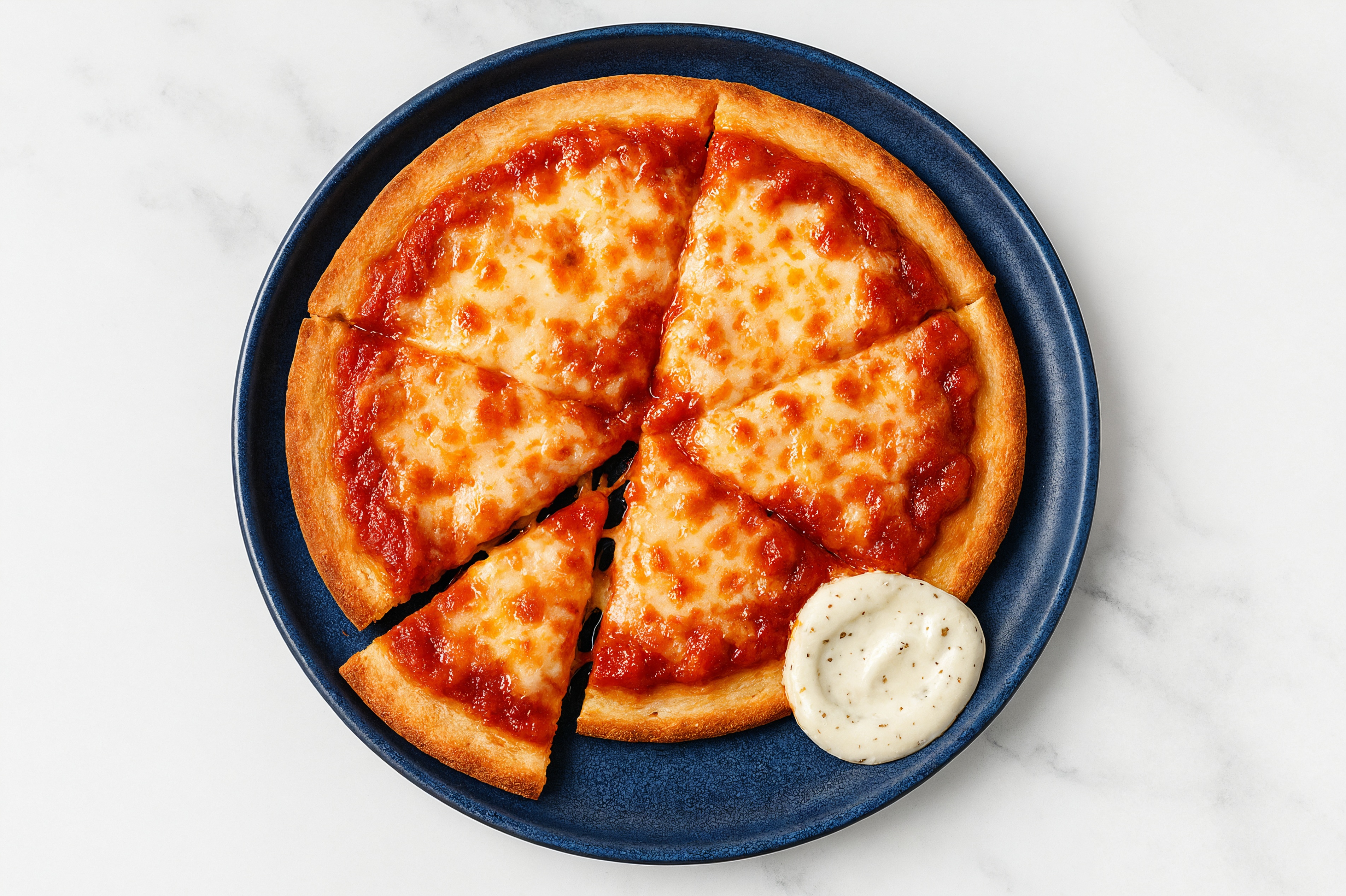 GF Margherita Pizza + Ranch Dipping Sauce with Shredded Mozzarella Cheese