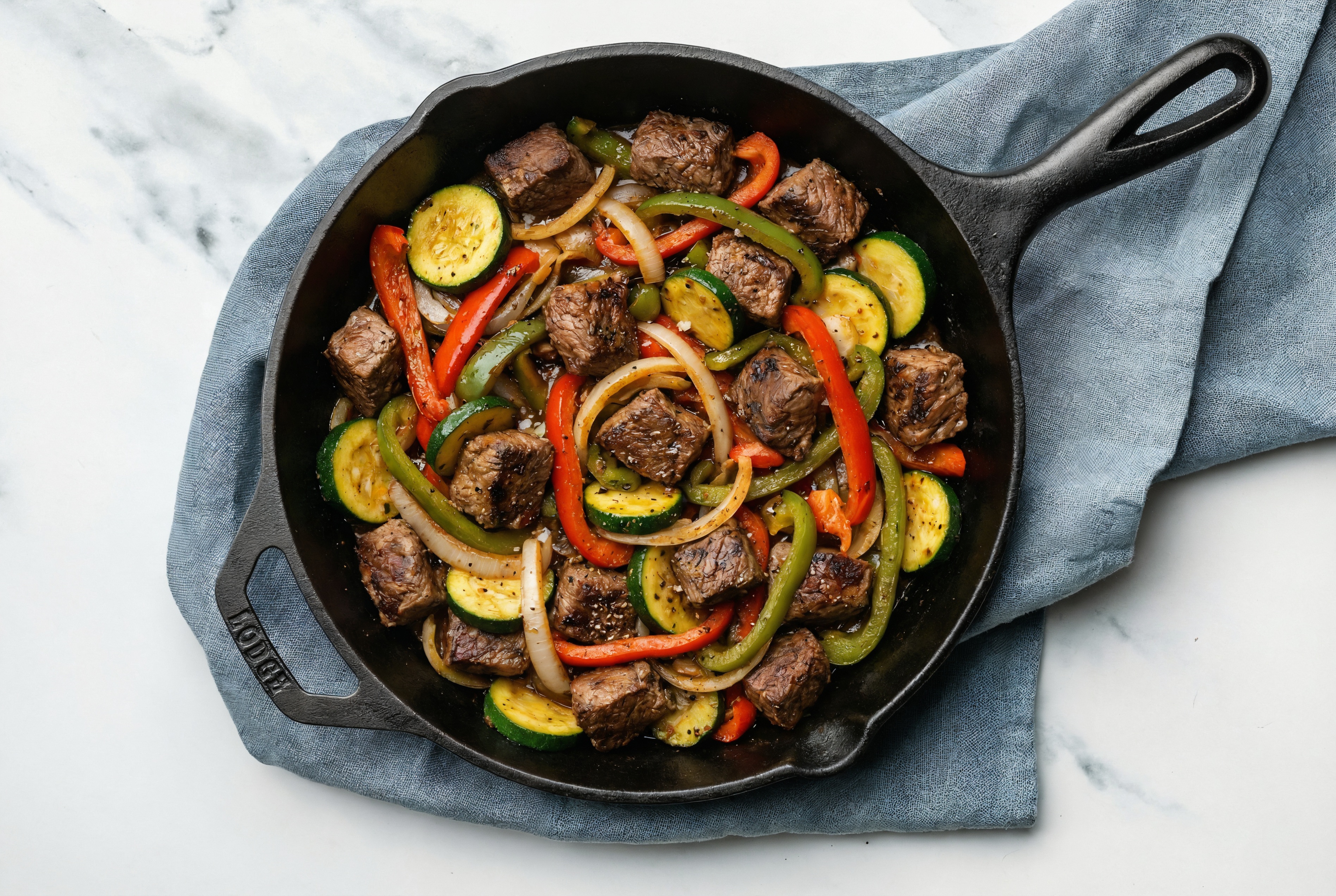  Blackened Bison + Veggie Skillet with Zucchini