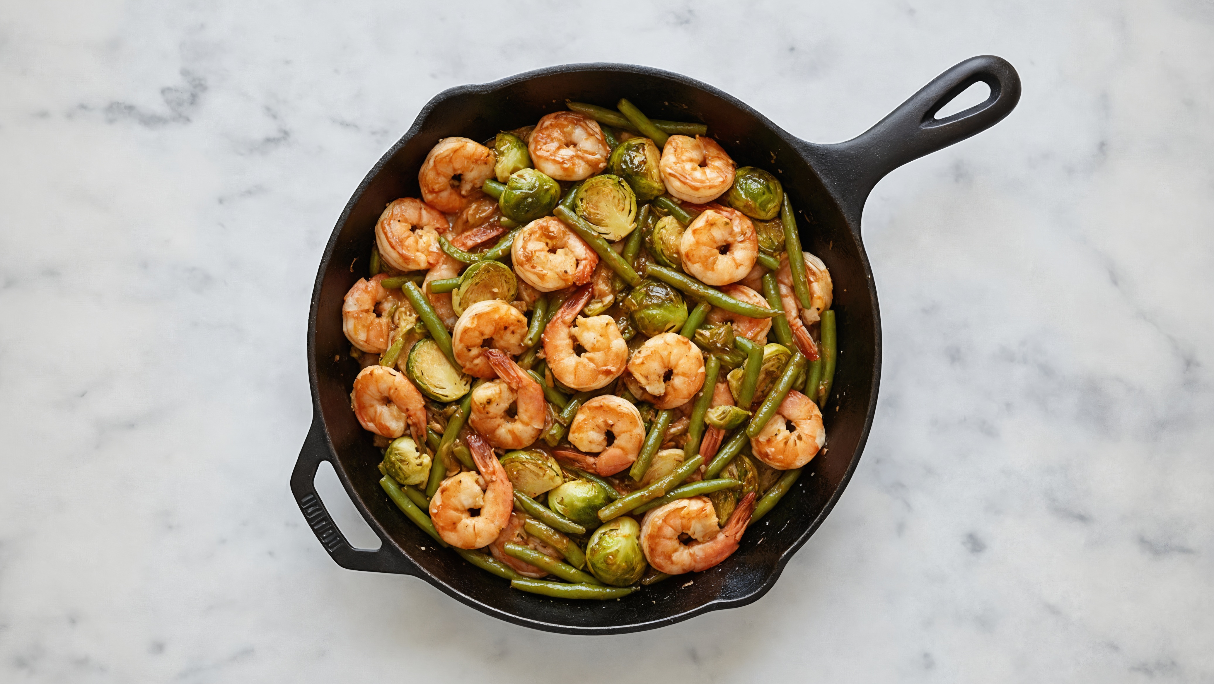 Thai Peanut Shrimp Stir-Fry with Green Beans & Brussels