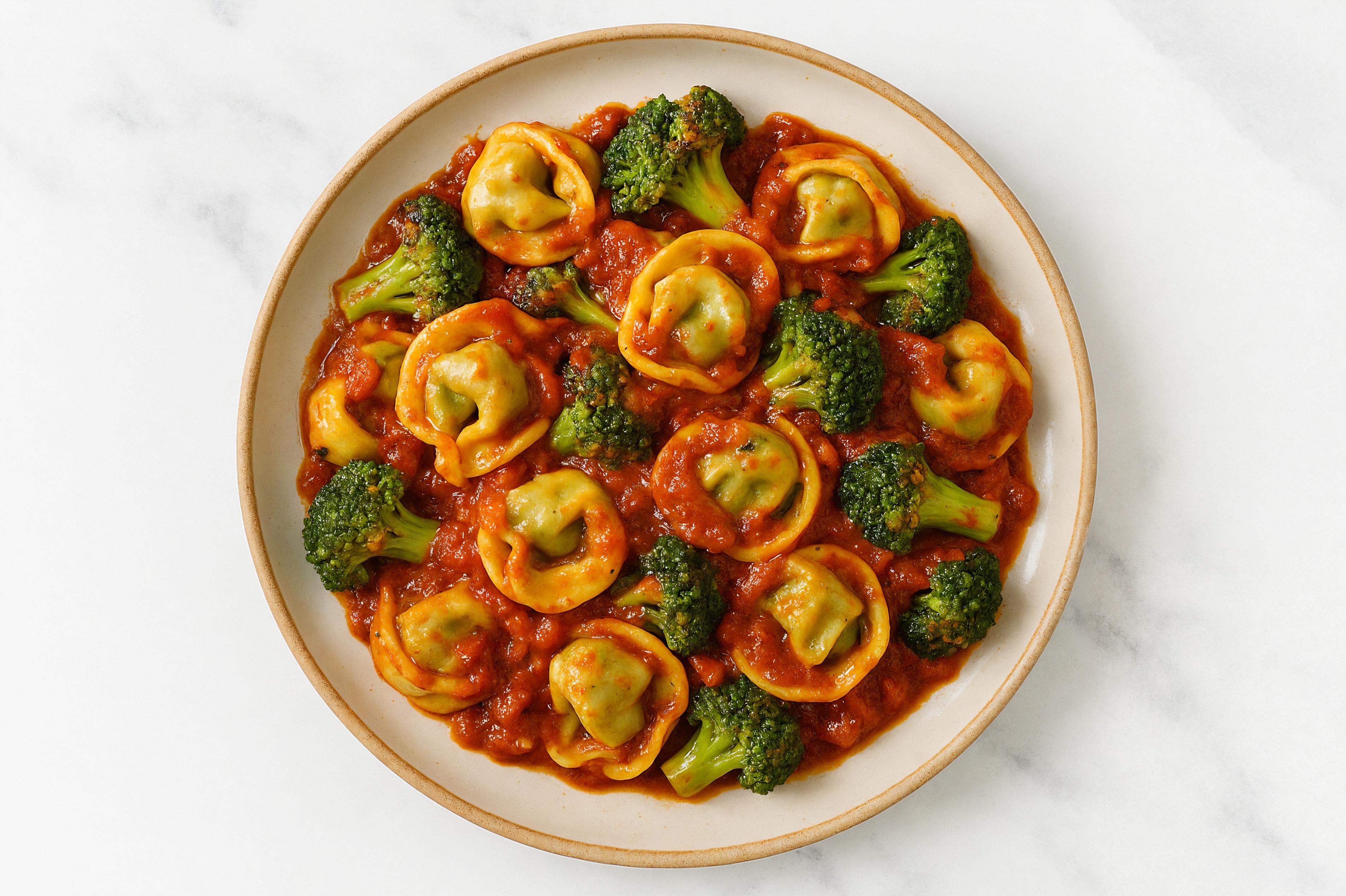 Red-Sauce Tortellini with Broccoli