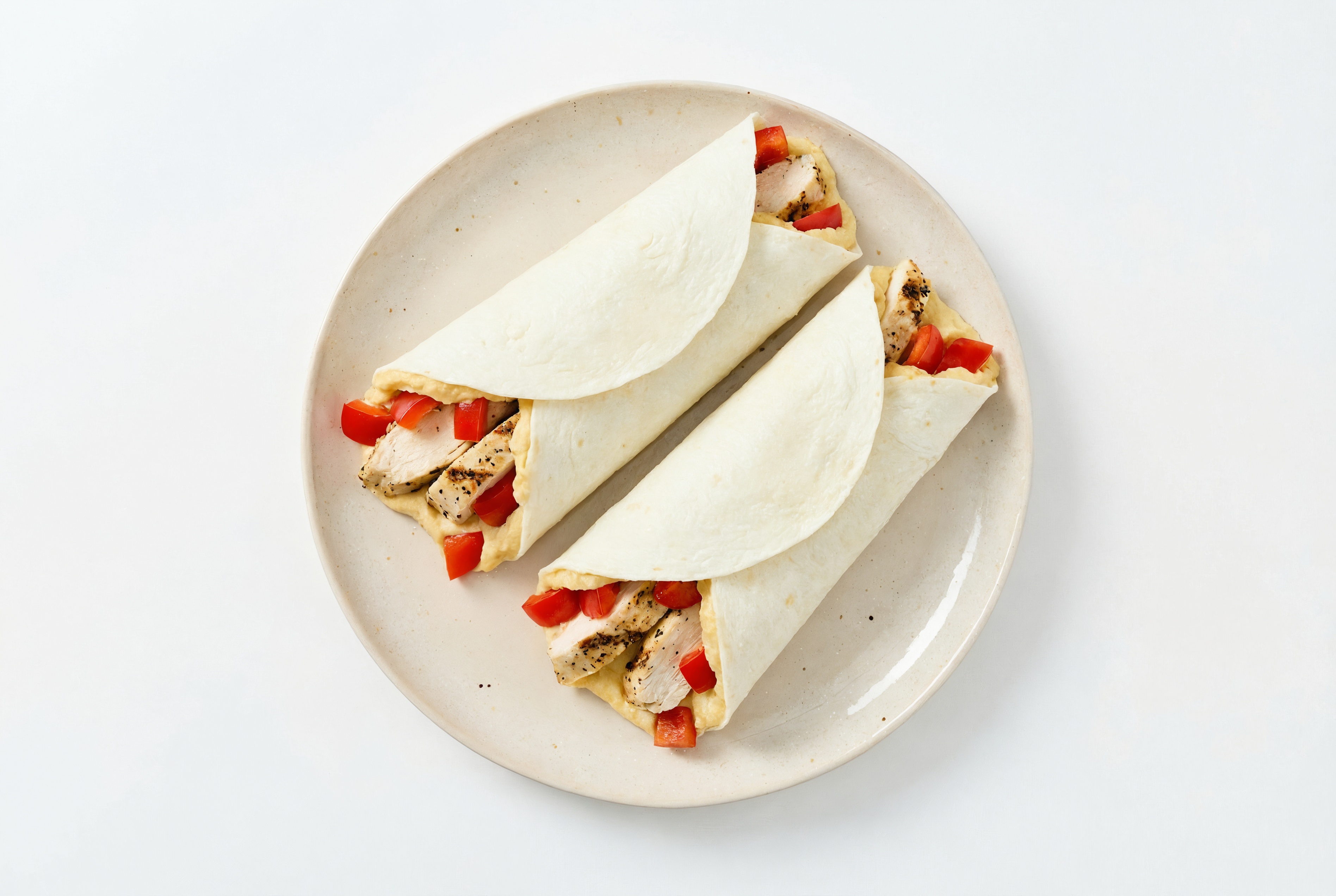 Lemony Seasoned Grilled Chicken Breast + Organic Pepper Olive Oil Sea Salt Hummus Protein Wrap