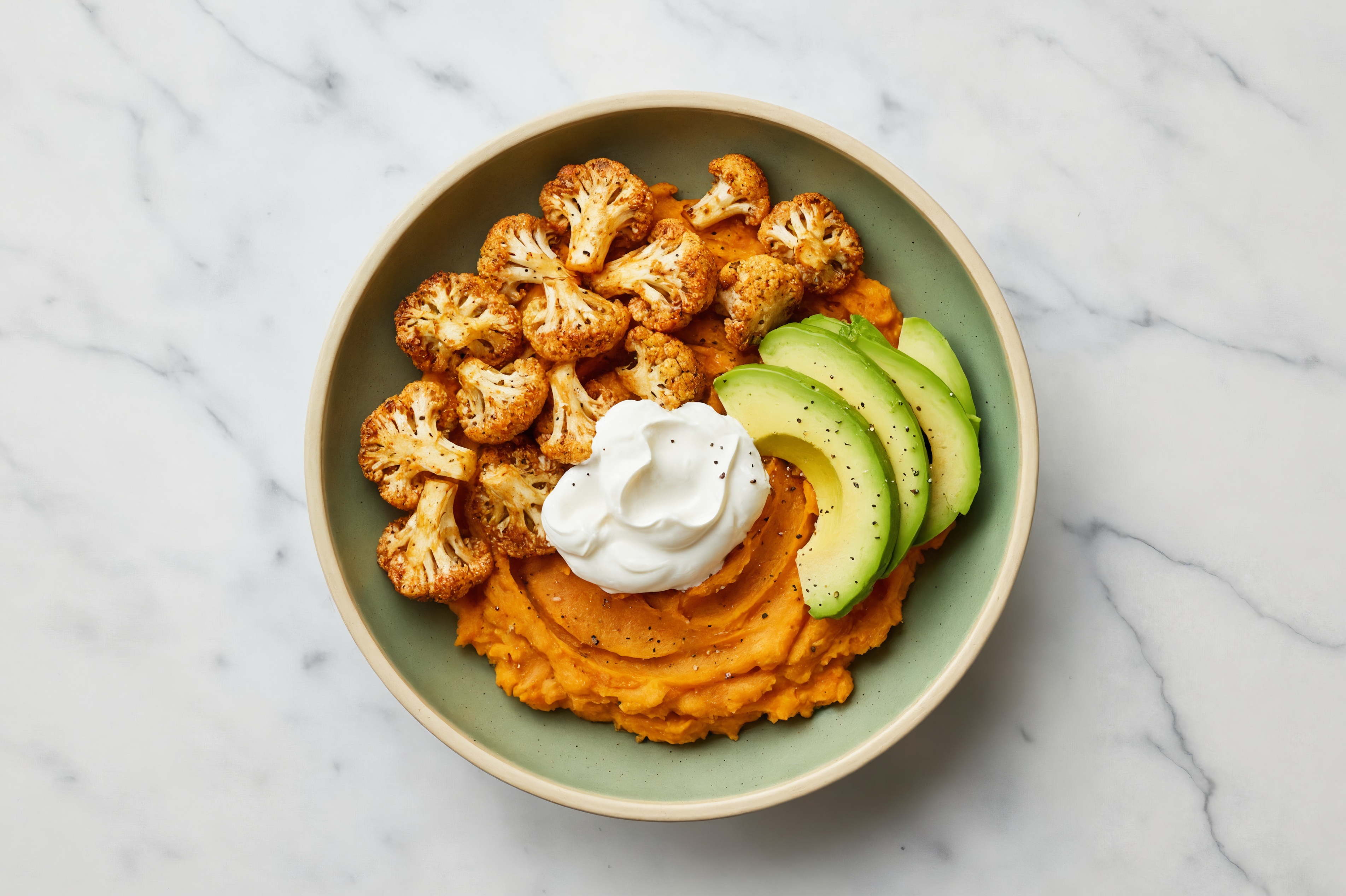 Blackened Cauliflower Sweet Potato Bowl